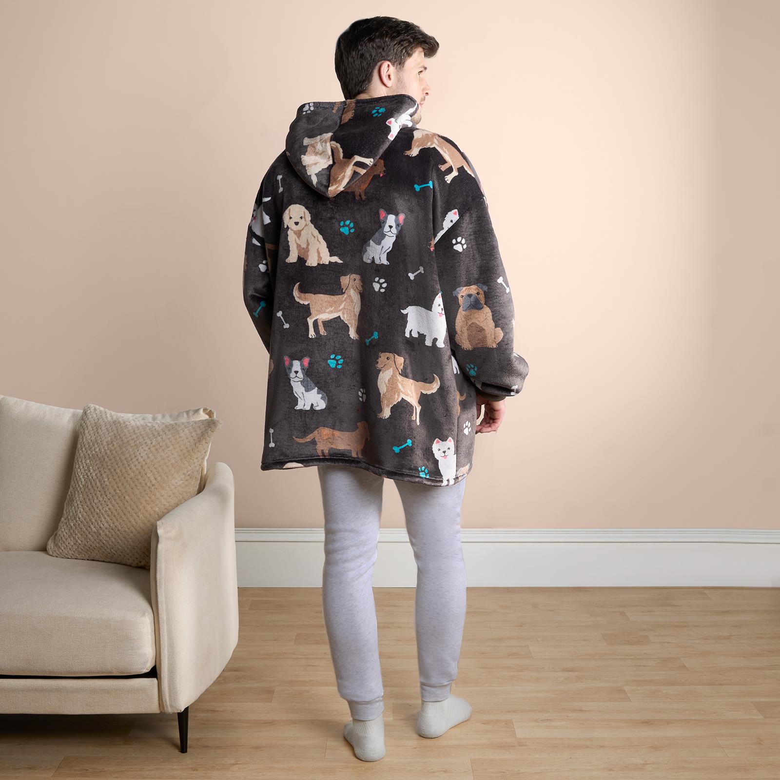 Dog Hoodie Blanket Oversized Cat Paw Plush Super Soft Giant Warm Wearable Throw - Picture 15 of 18