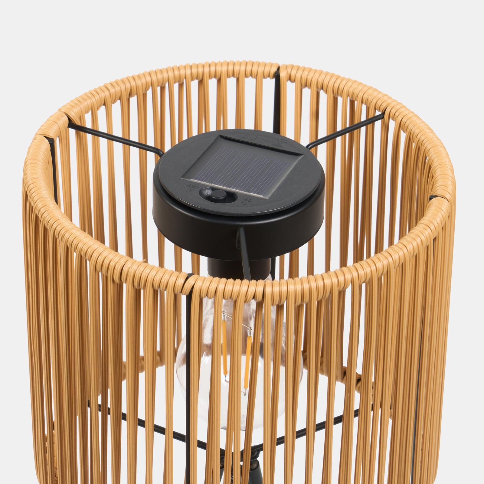 OHS Solar Floor Lamp Rattan Cordless Outdoor Garden Light Dusk Sensor