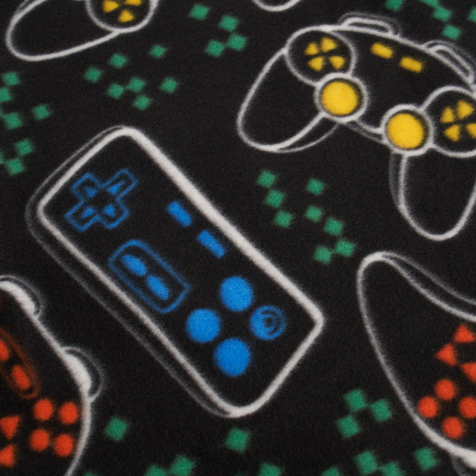Dreamscene Gaming Fleece Throw Over Soft Warm Chair Blanket, 120 x 150cm - Black