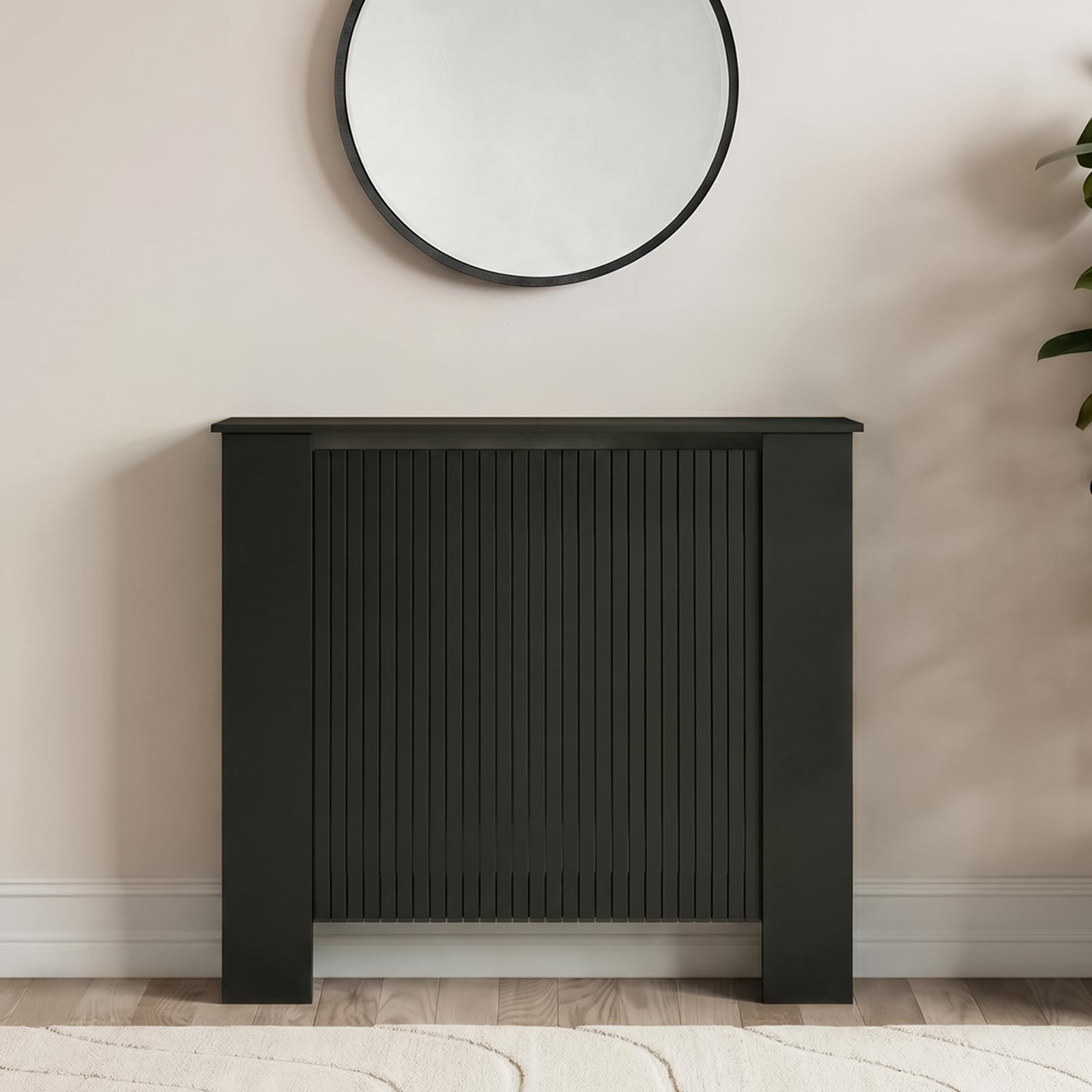 OHS Ribbed Radiator Cover Slatted Engineered Wood Side Board S M L Cabinet Shelf
