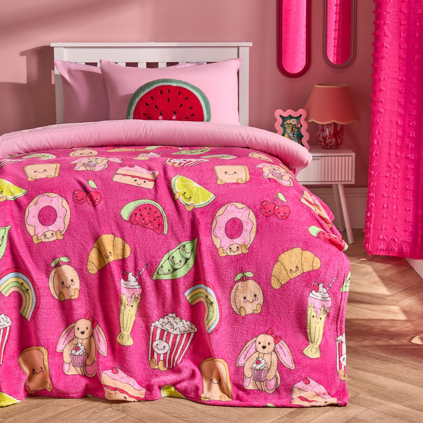 OHS Sweetie Pies Throw Ultra Soft Blanket Flannel Fleece Lightweight Bedspread