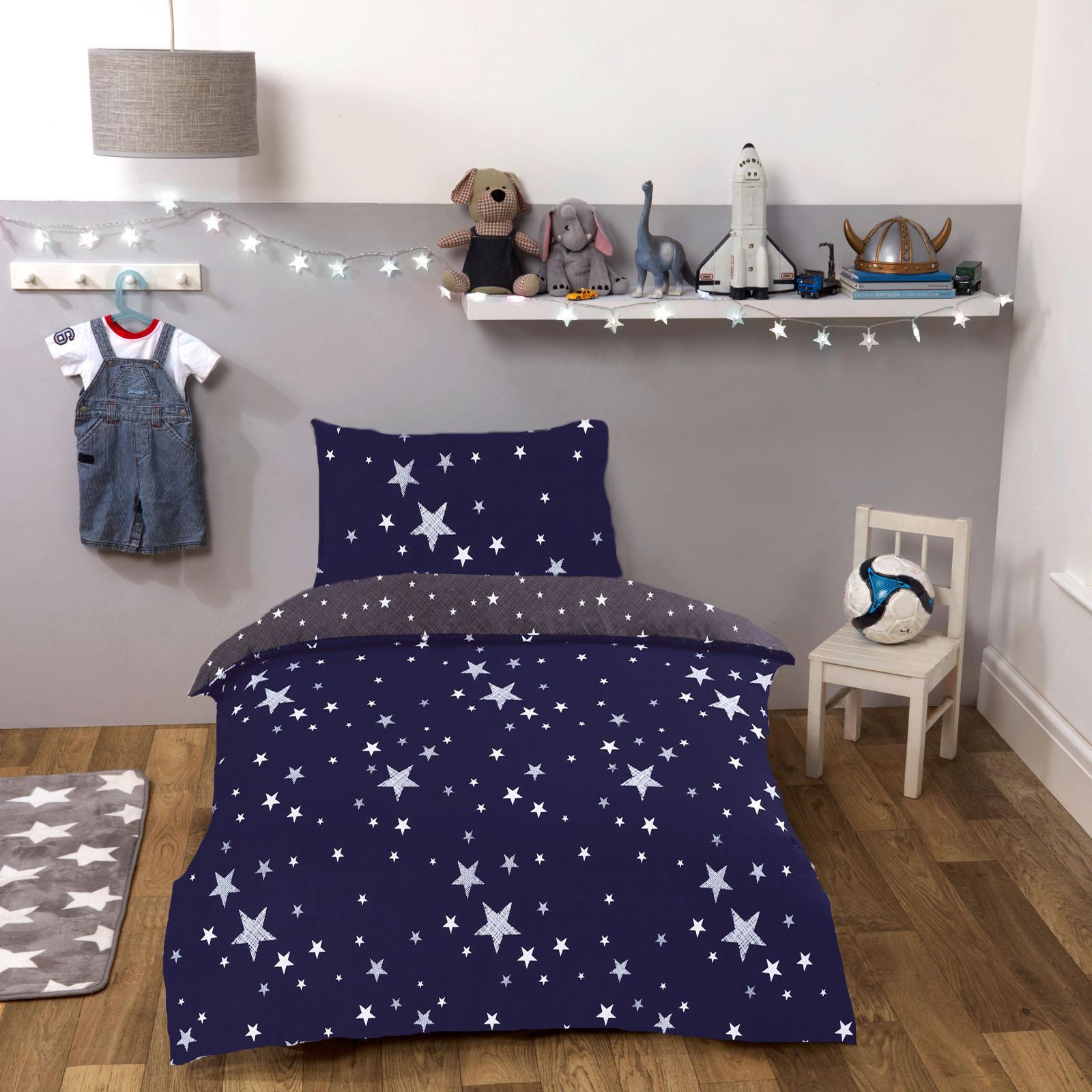 Dreamscene Stars Galaxy Duvet Cover with Pillowcase Reversible Bedding Set Navy eBay