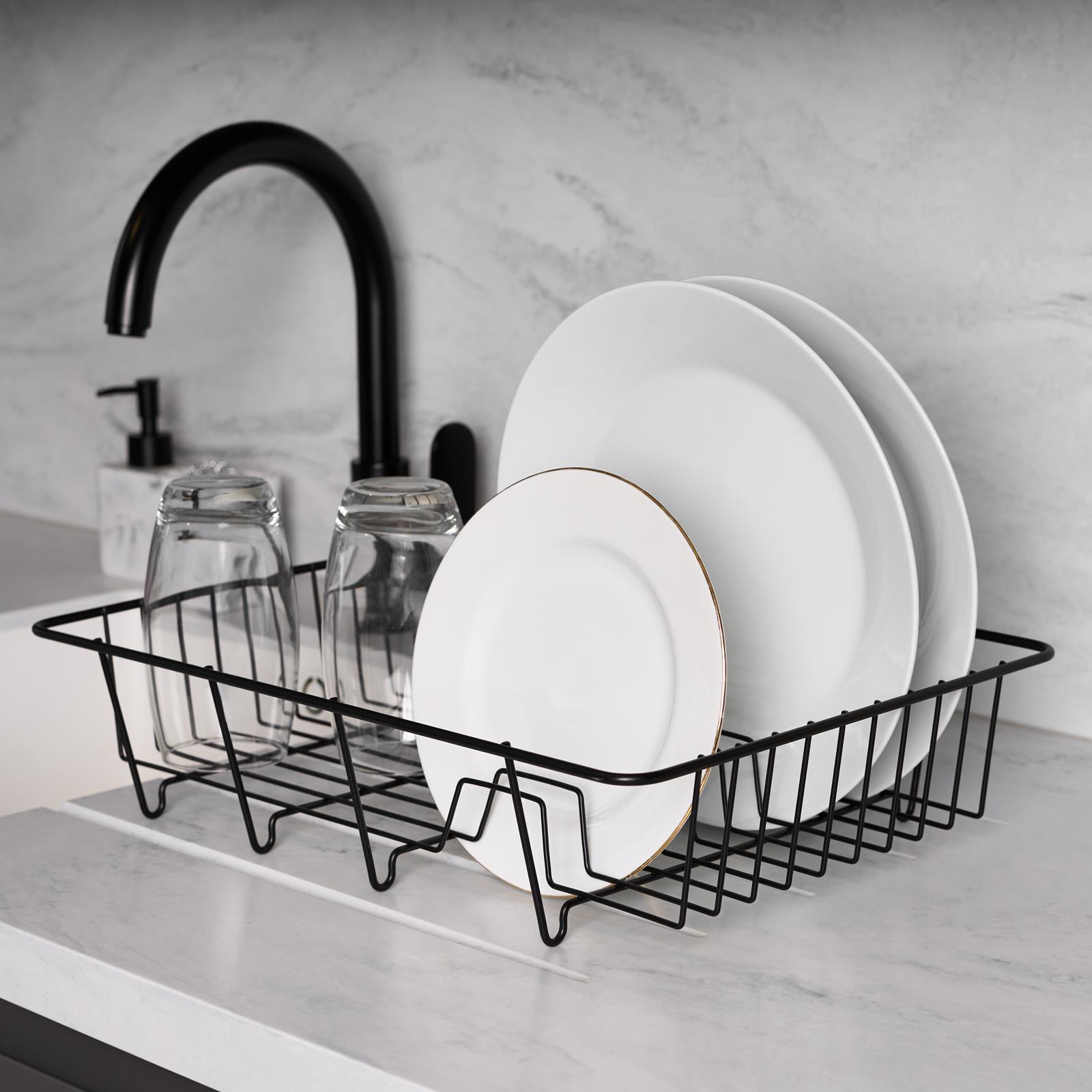 Dish Drainer Rack Cutlery Cup Plate Bowl Holder Kitchen Organiser Storage Tray