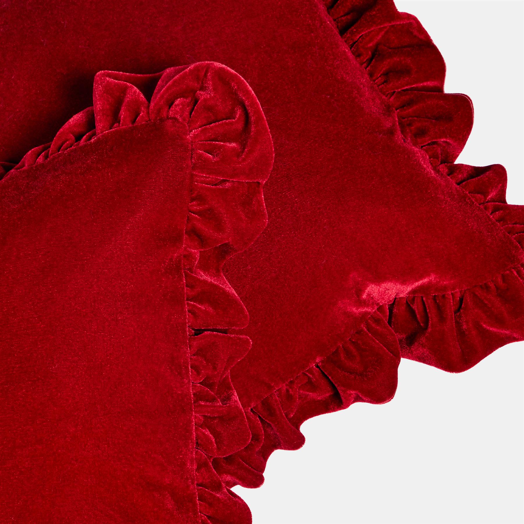 OHS Frill Cushion Covers Velvet Plush Luxury Square Pillowcases Home Decor