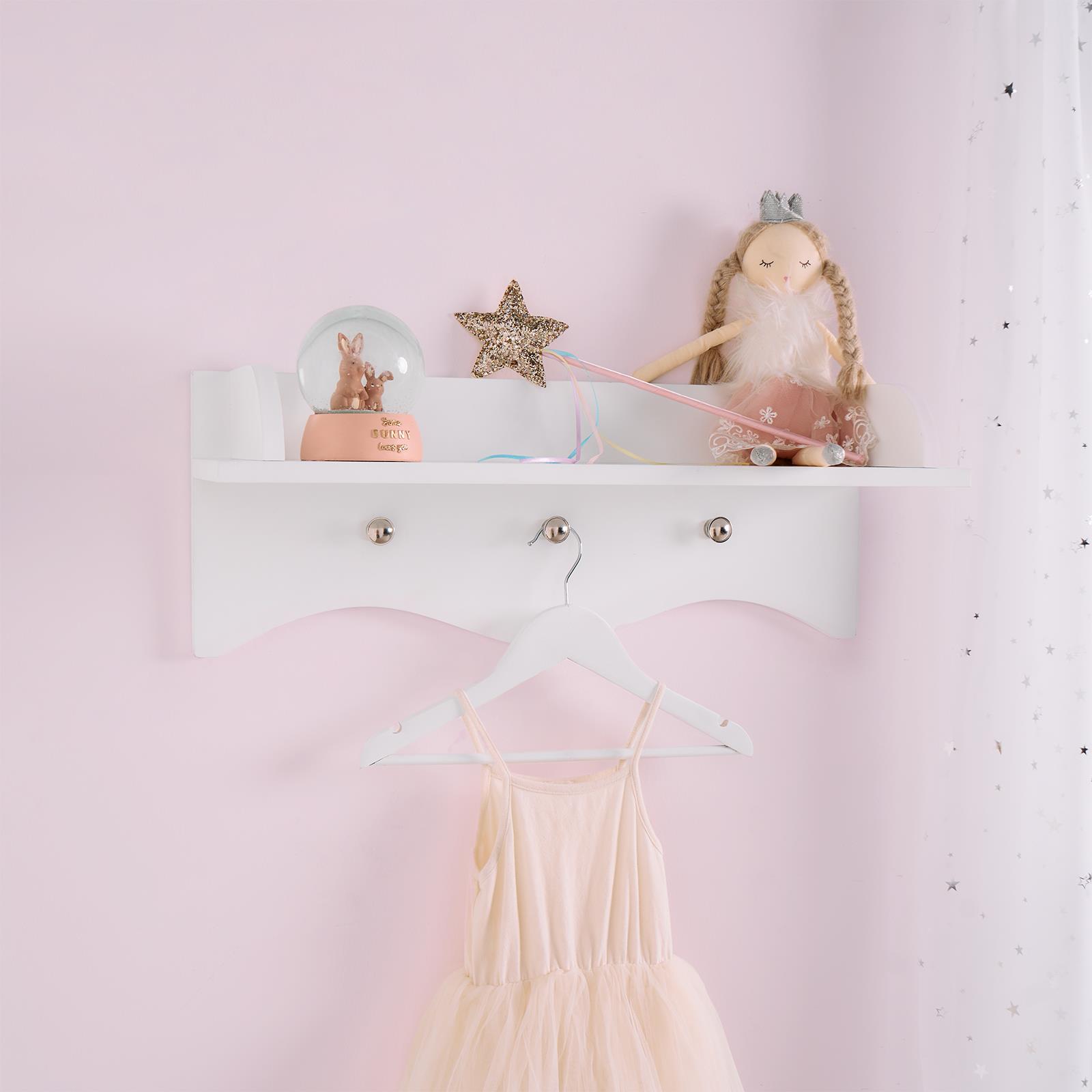 Kids Wall Shelf Hanger Hooks Decorative Organiser Shelving Bedroom Storage Rack