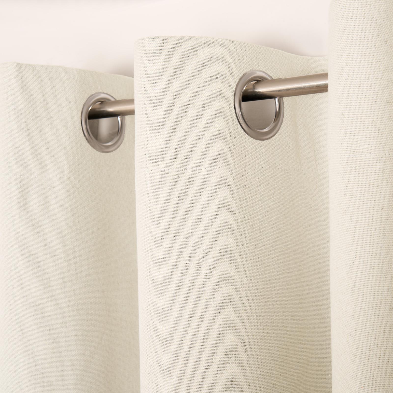 Pair of Eyelet Blackout Curtains Woven Ready Made Ring Top Thermal Texture Thick - Picture 25 of 48