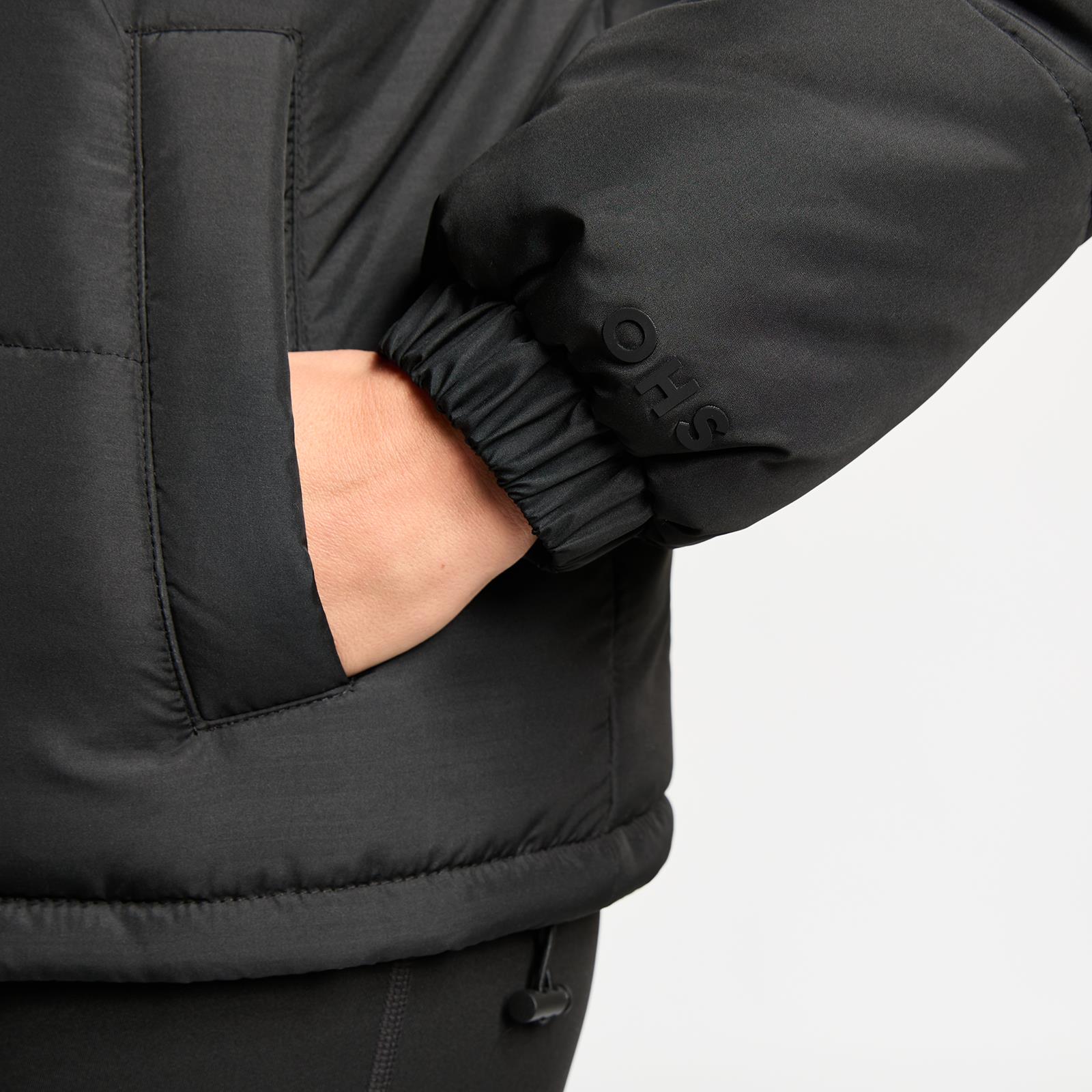 OHS Puffer Jacket Windproof Padded Winter Outerwear Cropped Zip Coat Hiking