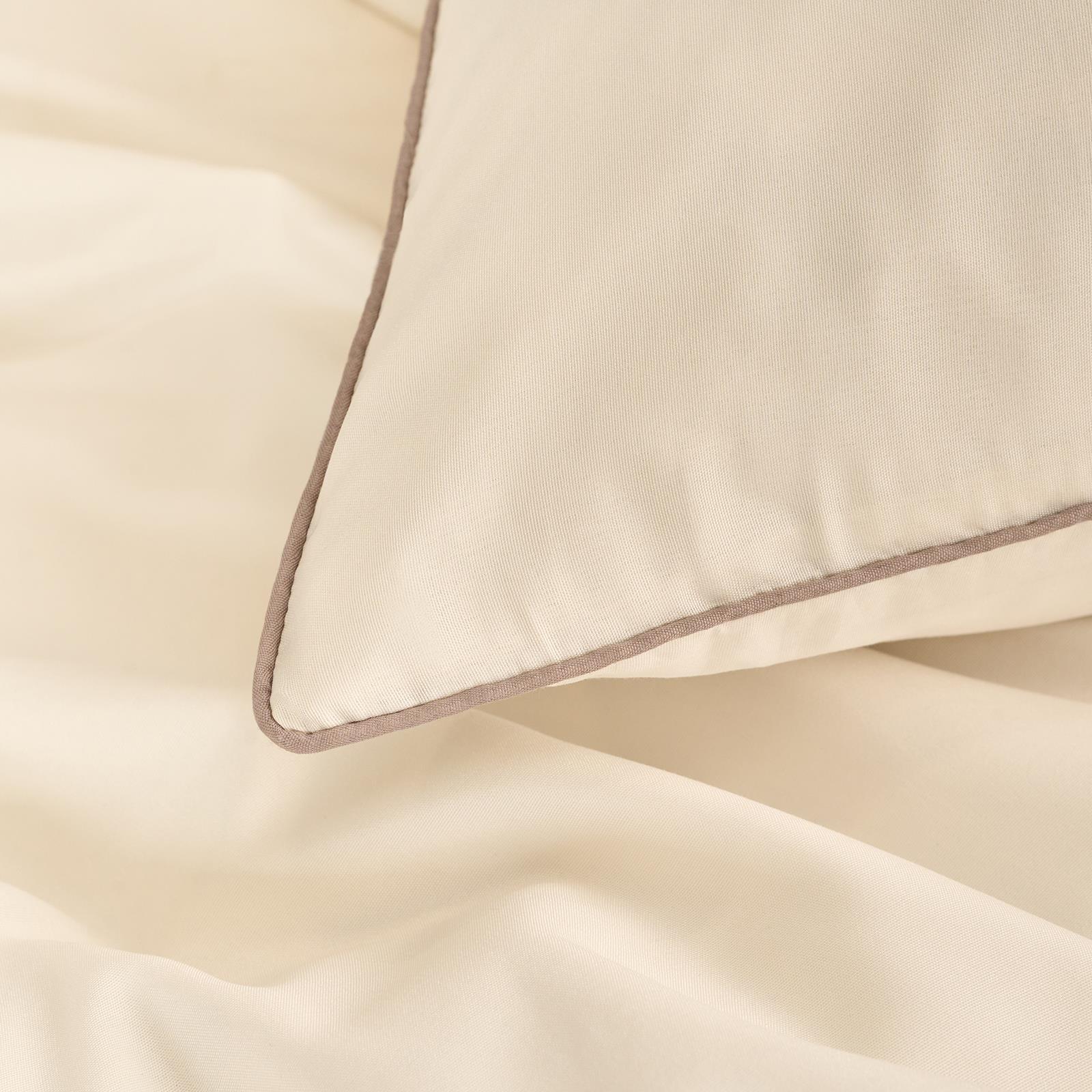 OHS Piped Edge Duvet Cover Set Soft Quilt Pillowcase Bedding Double King Size
