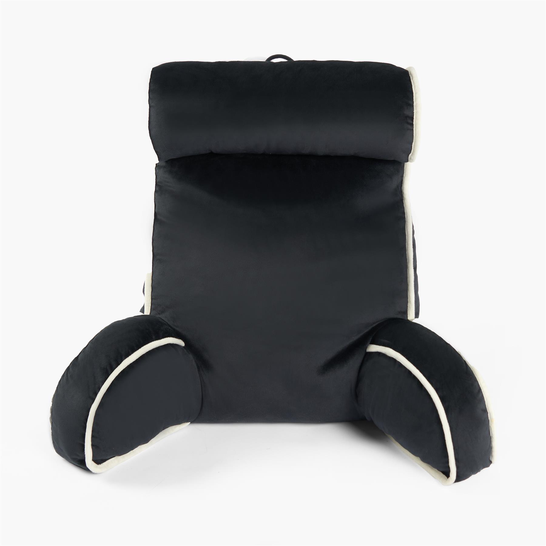 OHS Piped Edge Reading Pillow with Head Rest Super Soft Back Support Bed Sofa