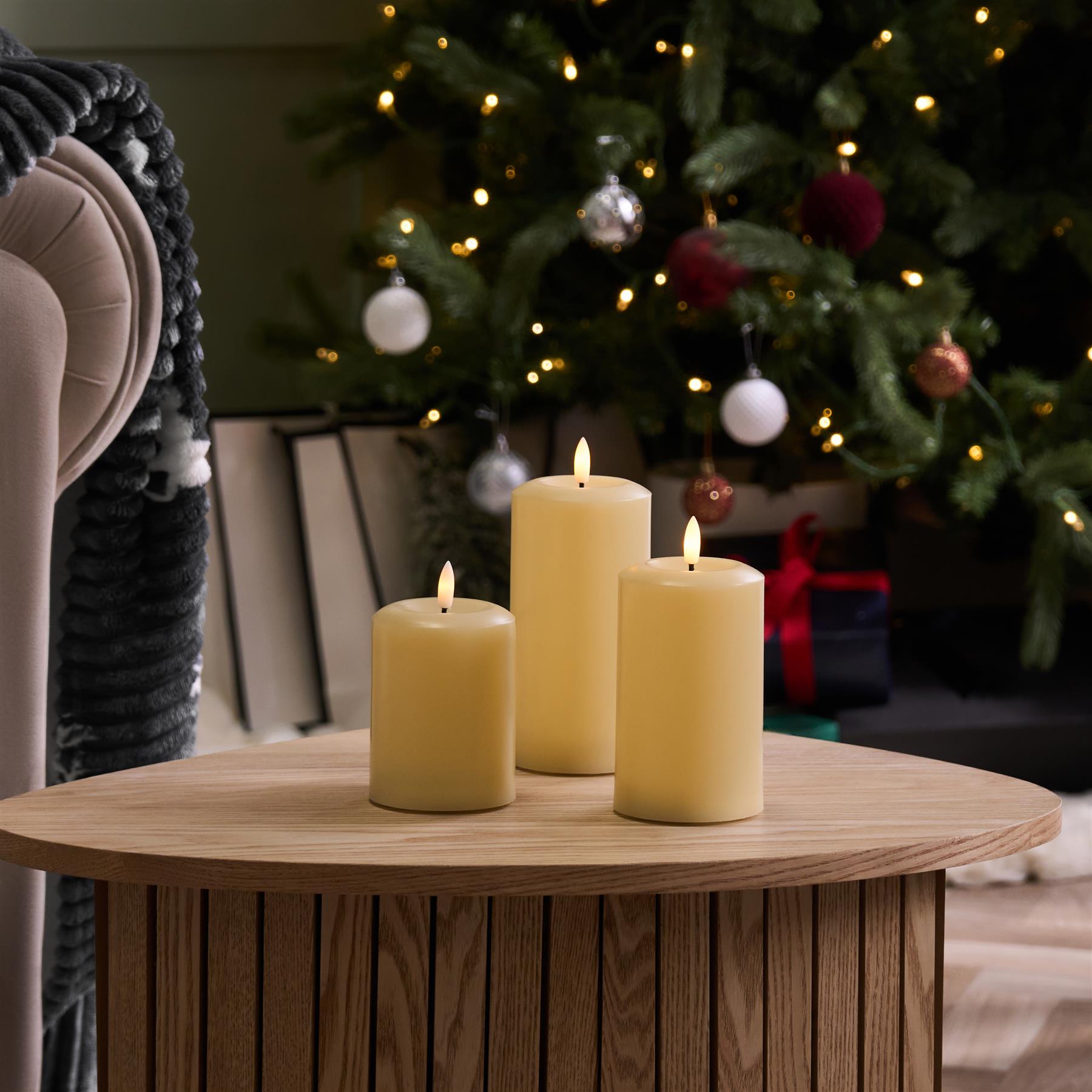OHS Flameless LED Candles Set of 3 Christmas Wedding Party Decorative Lights