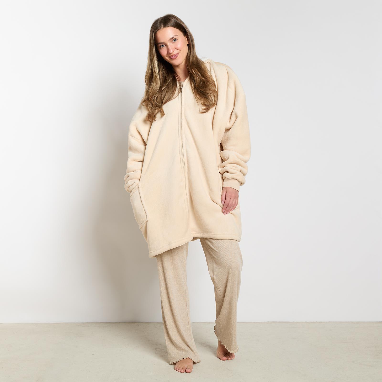 OHS Zip Up Hoodie Blanket Oversized Sherpa Fleece Thermal Sweatshirt Jumper