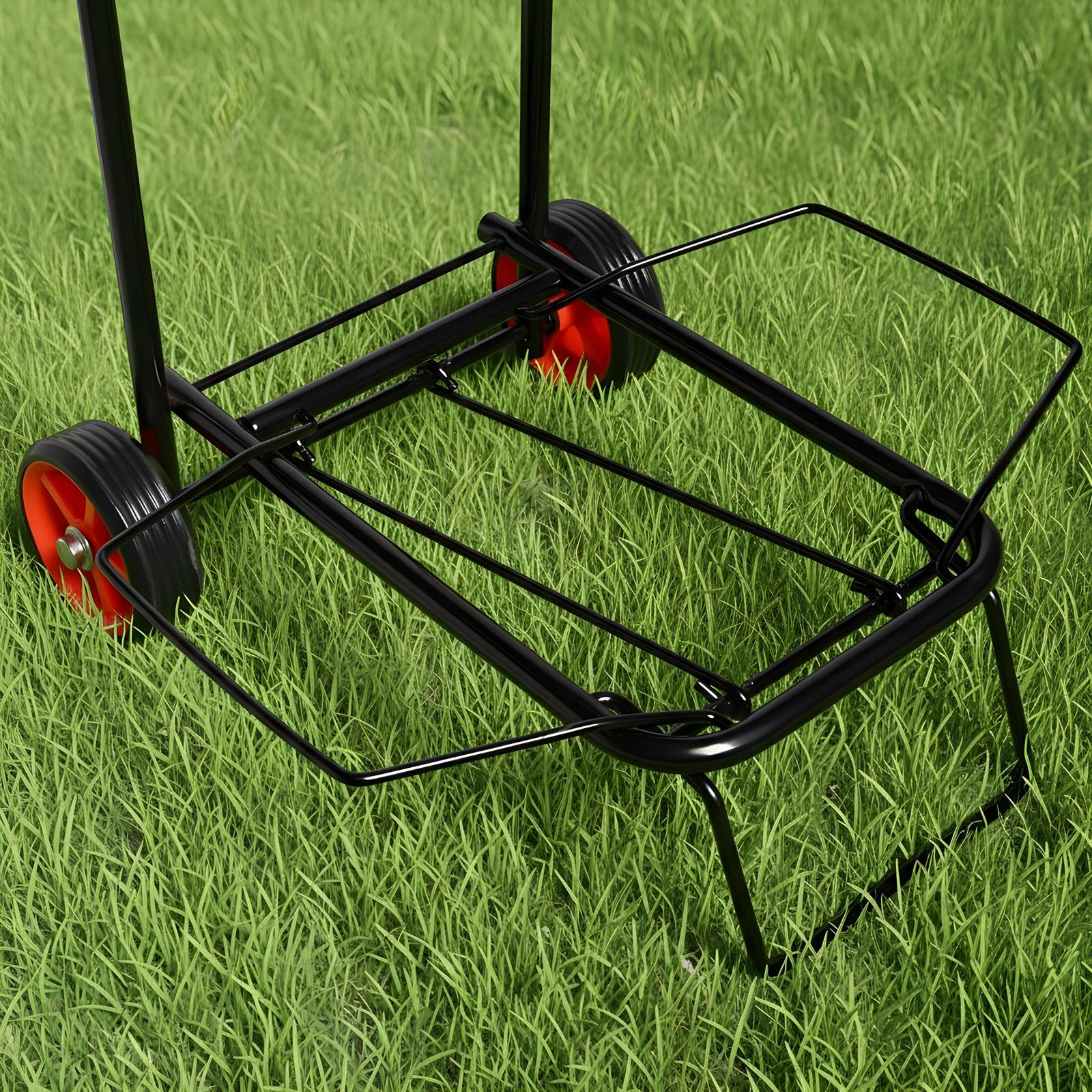 OHS Folding Trolley Heavy Duty Metal Hand Truck Portable Camping Shopping Cart