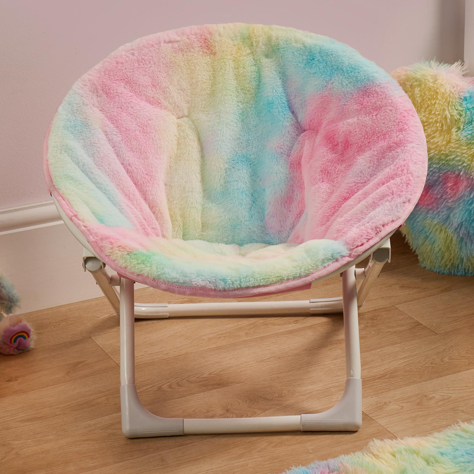OHS Tie Dye Folding Chair Round Moon Garden Outdoor Bedroom Folding Picnic Seat