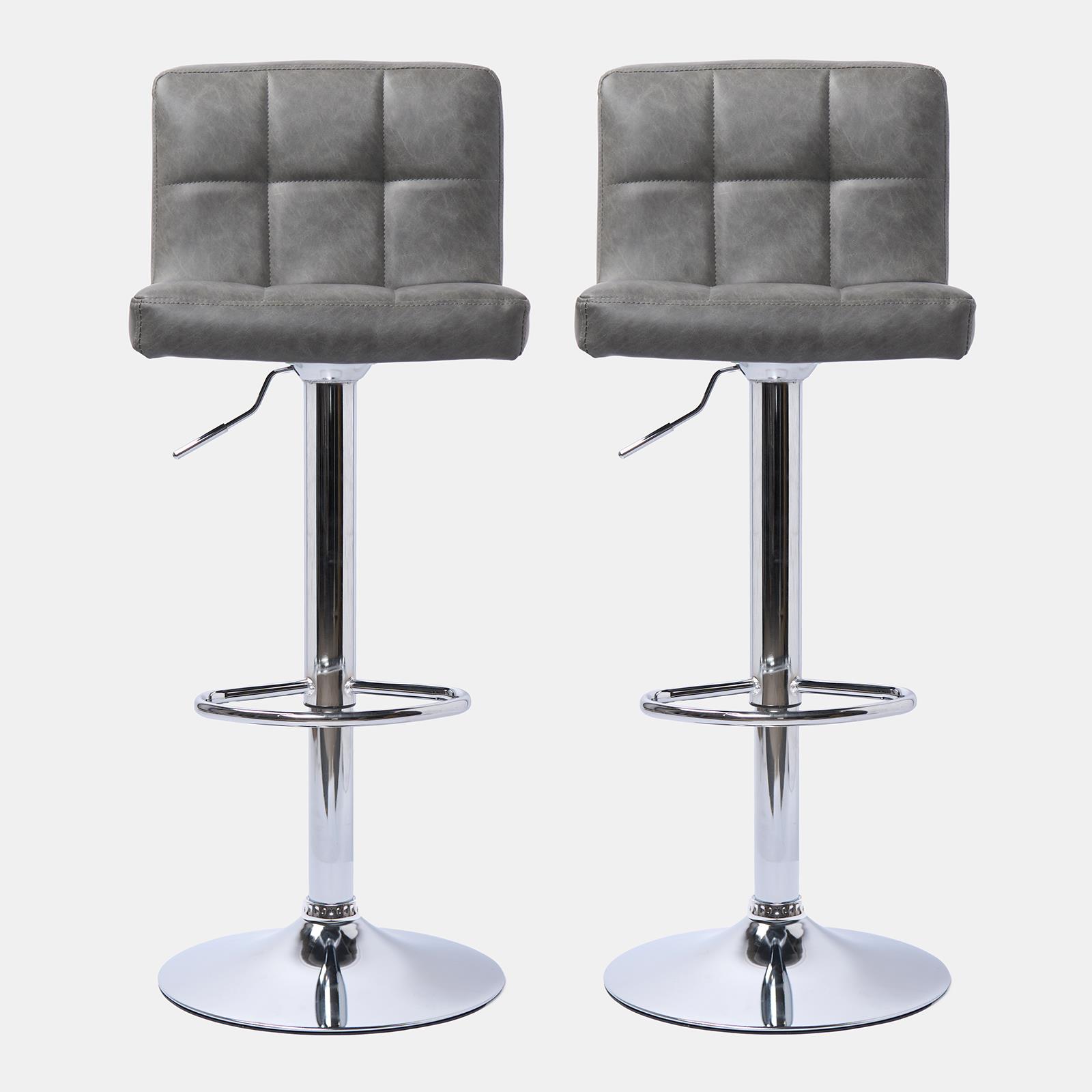 Bar Stool Faux Leather Adjustable 2 Kitchen Breakfast Counter Swivel Seat Chair
