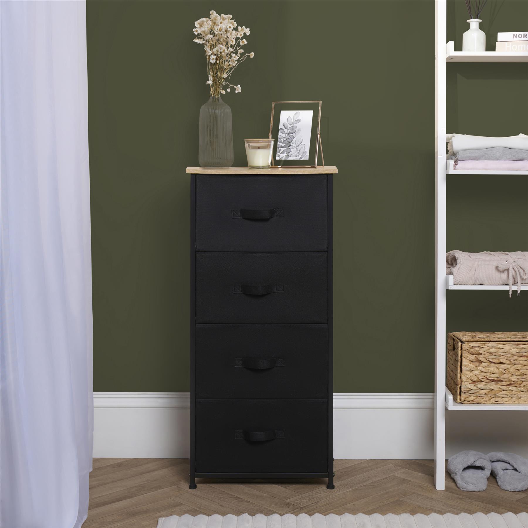 Fabric Cabinet Bedside 2/3/4 Drawers Storage Unit Clothes Shoes Home Organiser - Picture 75 of 94