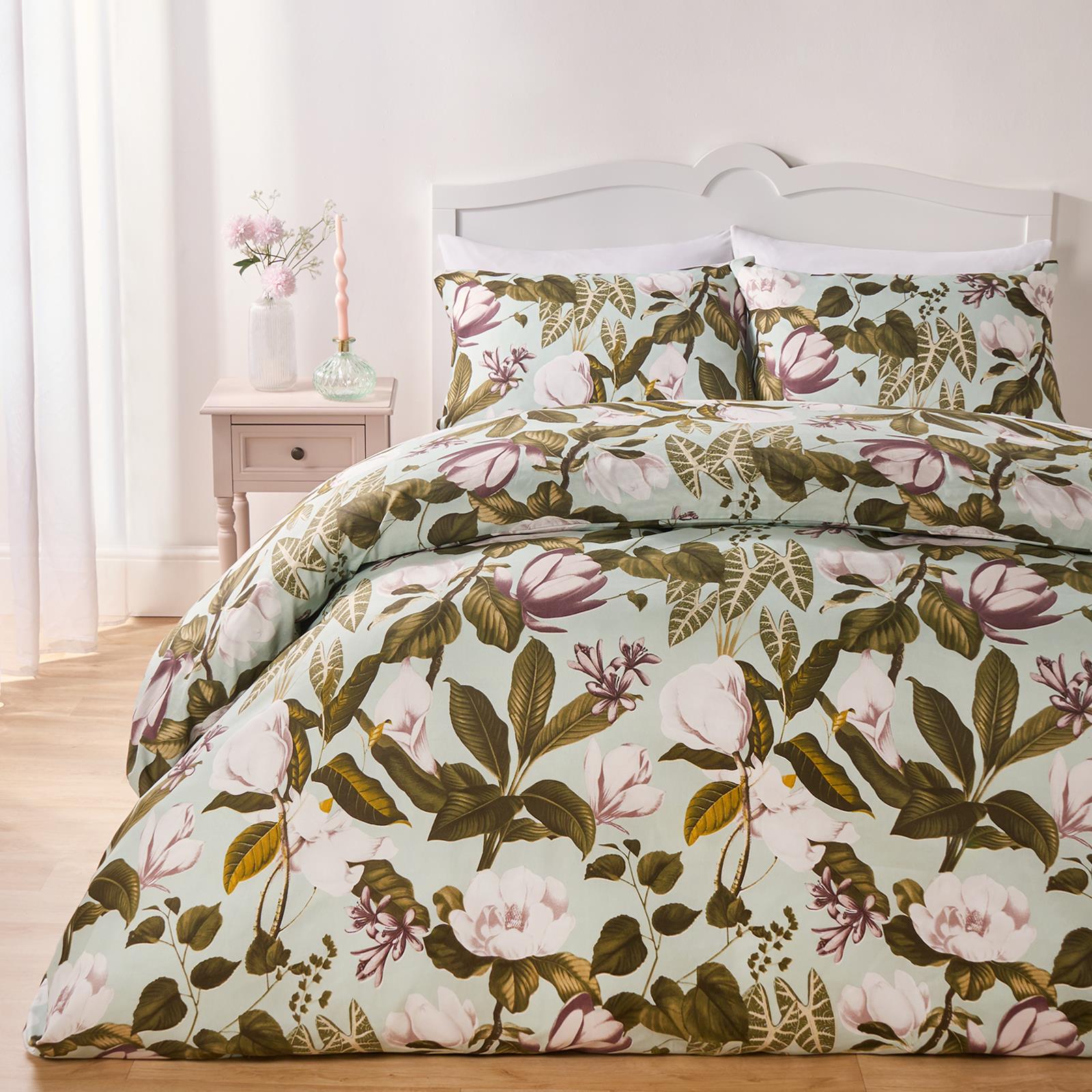 Floral Duvet Cover Quilt Bedding Set Reversible with Pillowcase Double King Size