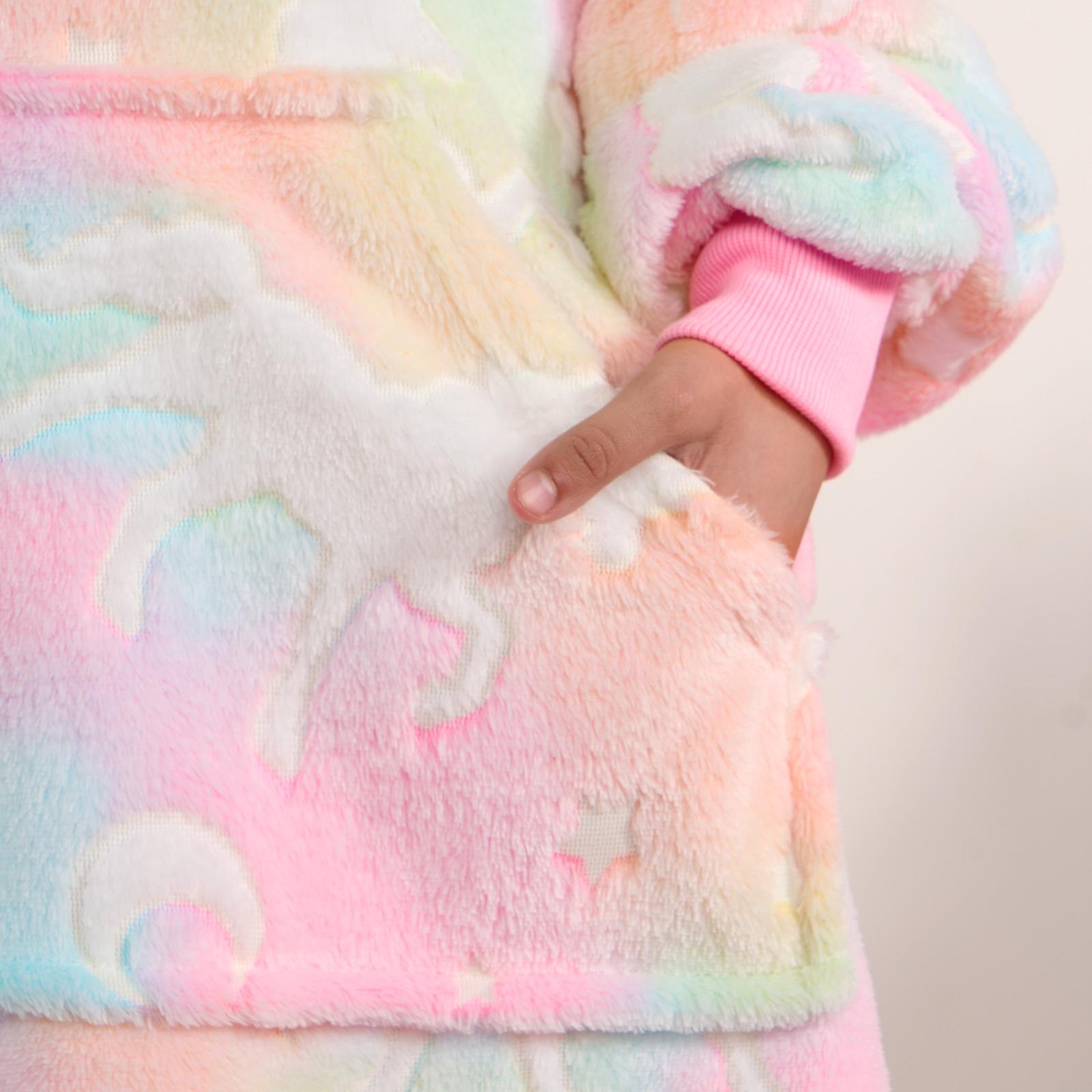 Kids Hoodie Blanket Oversized Sherpa Fleece Jumper Sweatshirt Soft Warm Throw - Picture 160 of 169