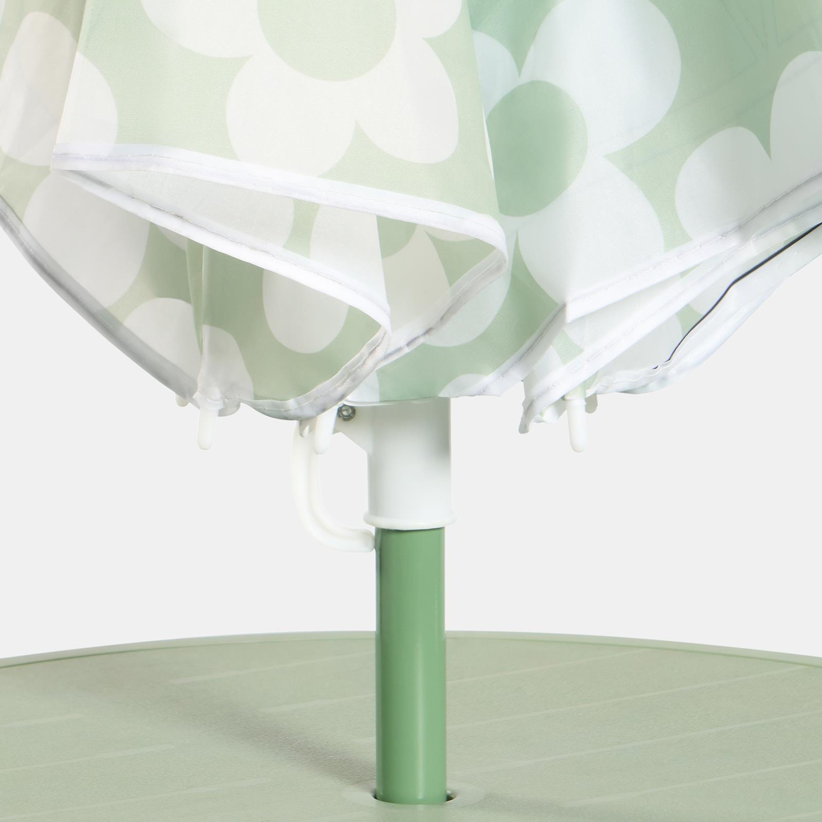 OHS Kids Folding Bistro Set Daisy Print Table Chair Seat with Parasol Garden