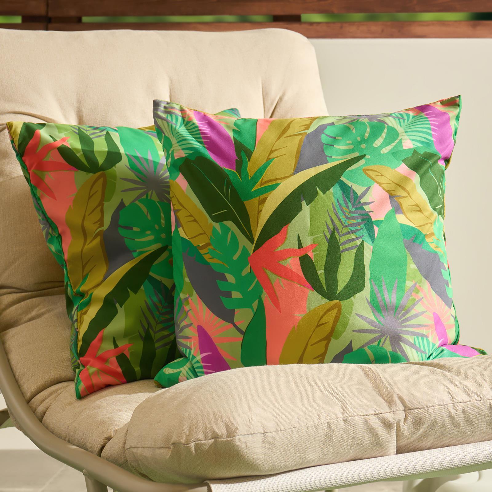 OHS Print Outdoor Cushion Covers Garden Water Resistant Filled Inserts Seat Set