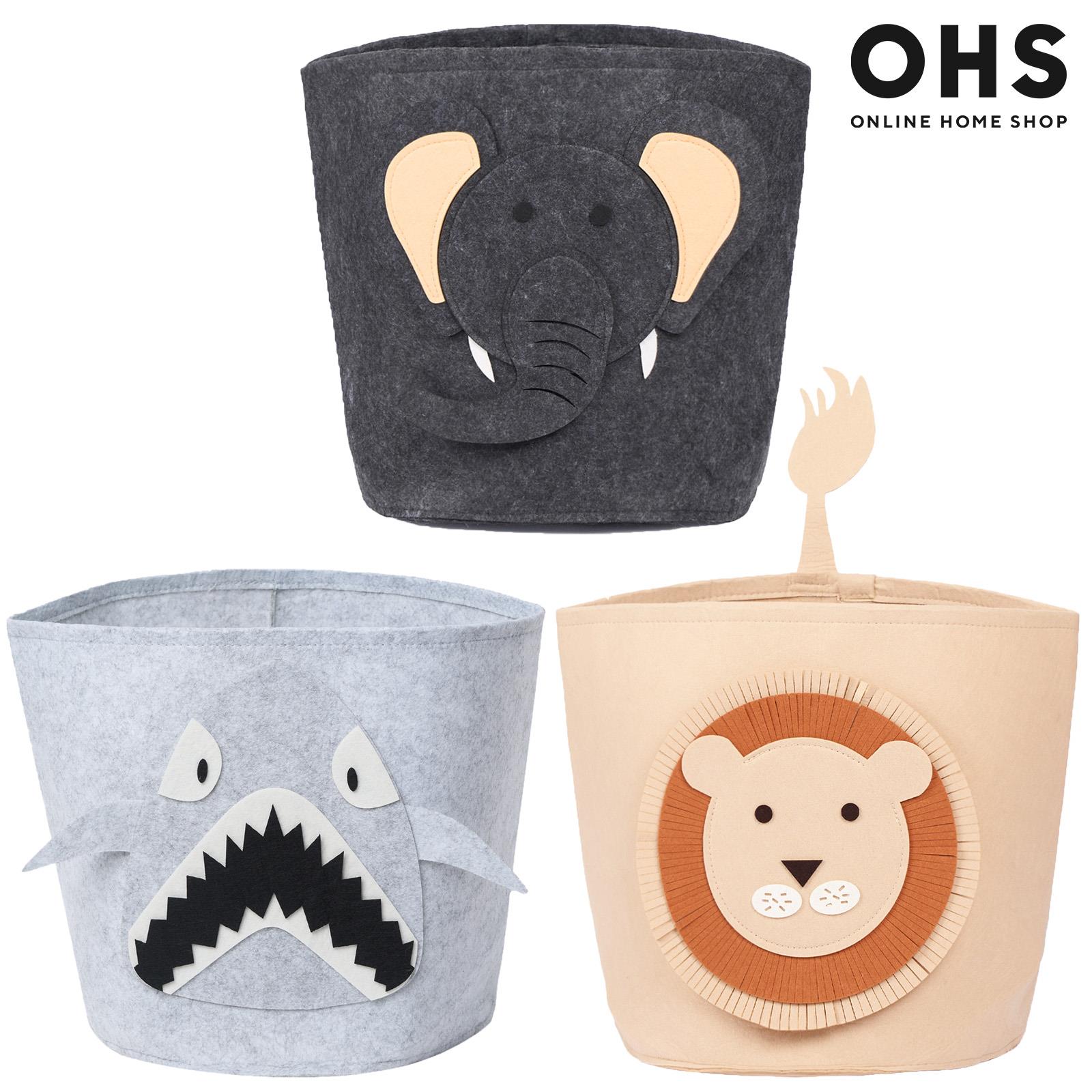 Storage Basket Toy Clothes Felt Shoe Kids Organiser Animal Space Saving Hamper