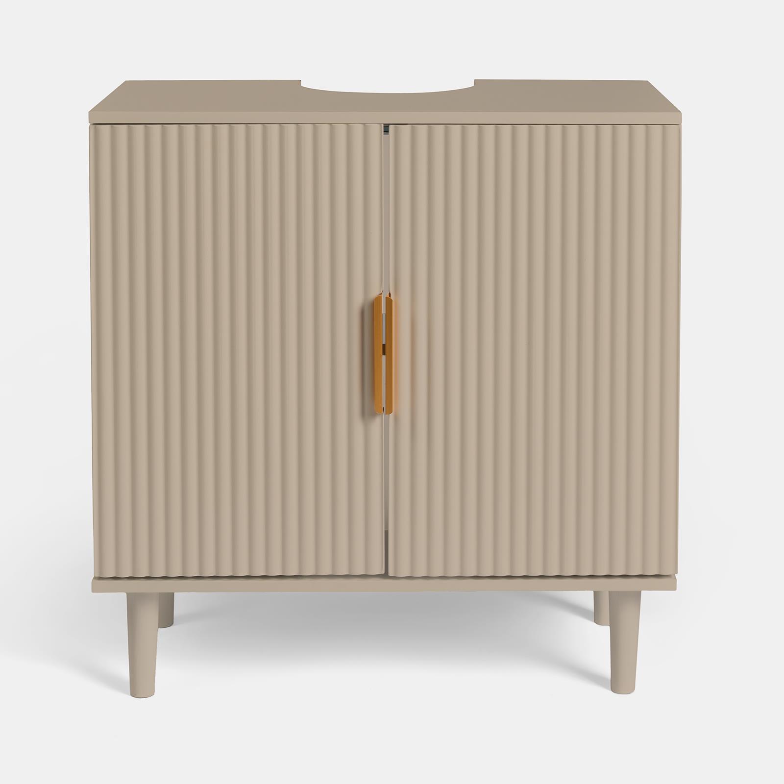 OHS Under Sink Bathroom Cabinet Ribbed Engineered Wood Storage Organiser