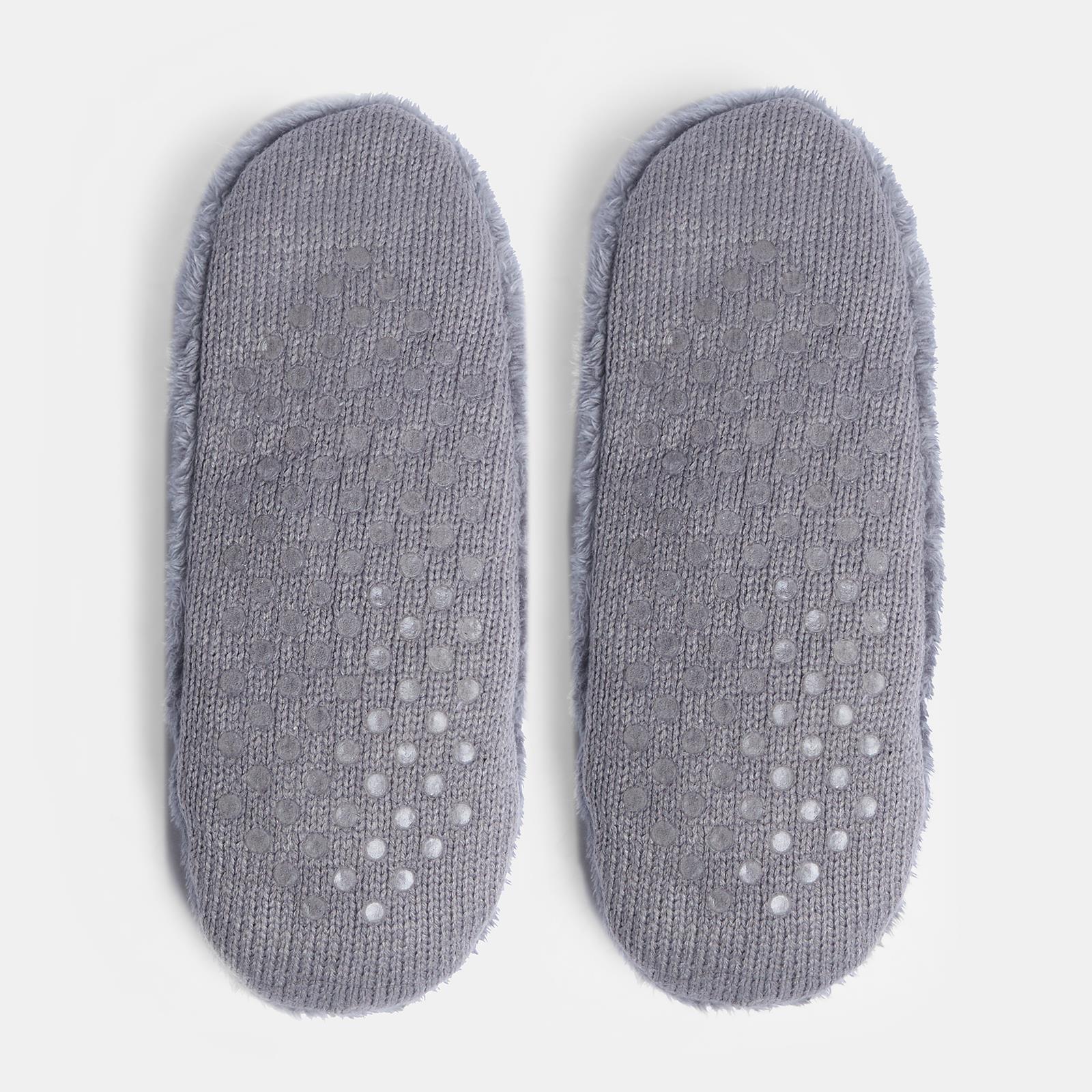 OHS Mens Bed Socks Slipper Teddy Fleece Fluffy Thick Indoor Marl Lounge Warm