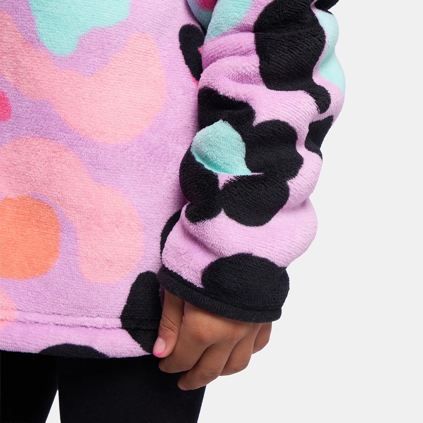 OHS Half Zip Hoodie Kids Print Oversized Sherpa Jumper Pullover Sweatshirt
