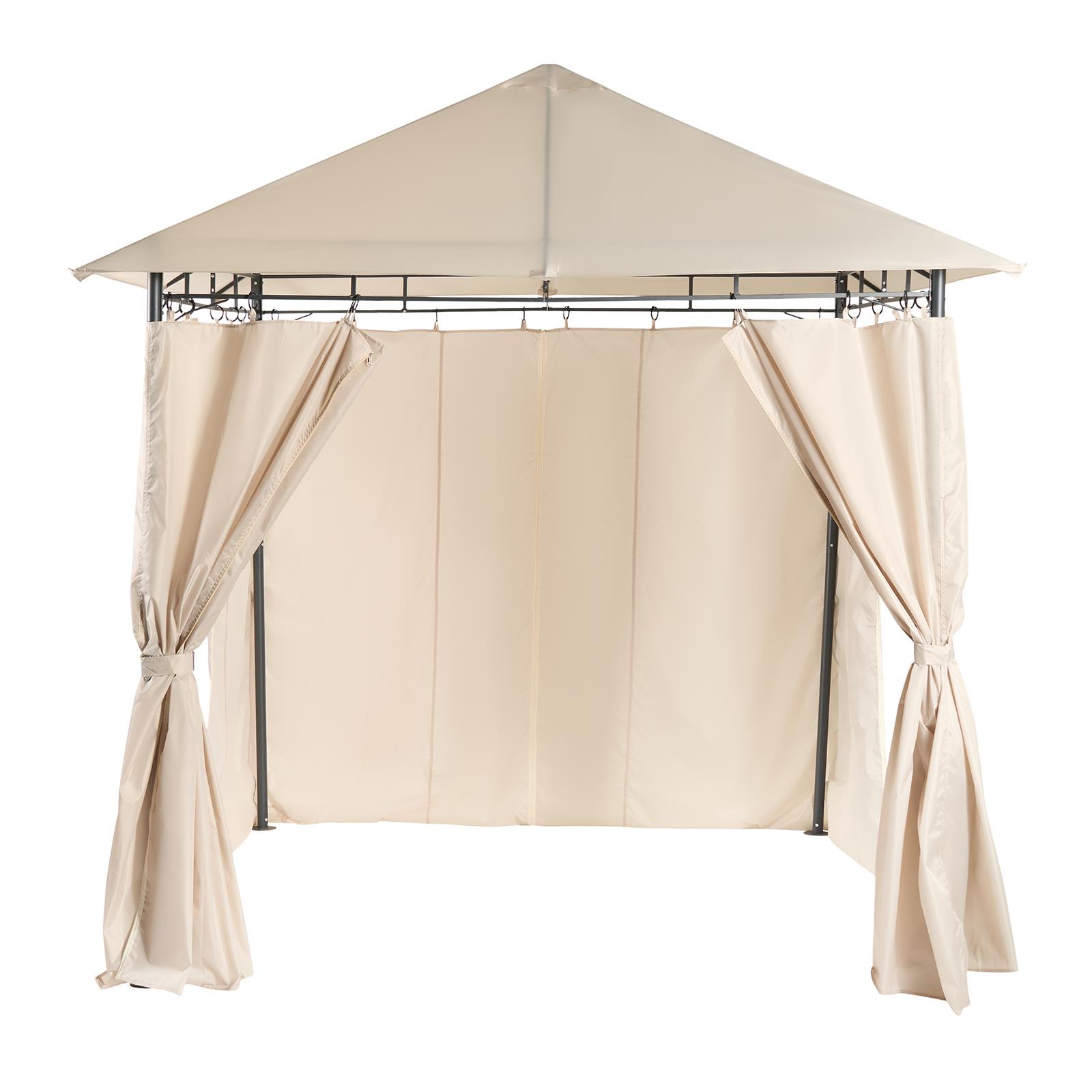 OHS Metal Garden Gazebo with Curtains Outdoor Party Tent Canopy Waterproof
