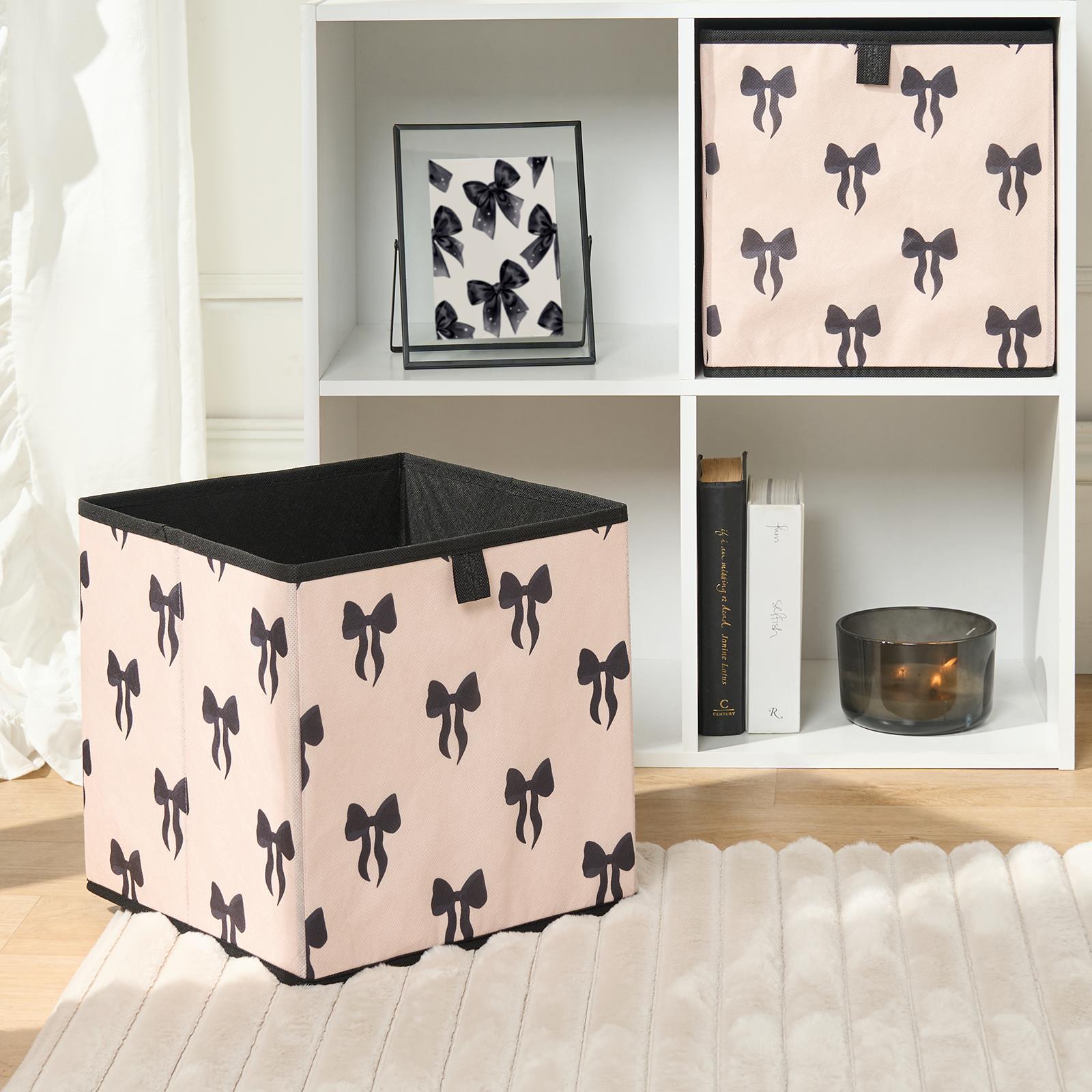 OHS Bows Storage Box Cube Folding Multipack Space Saving Shoe Toy Organiser