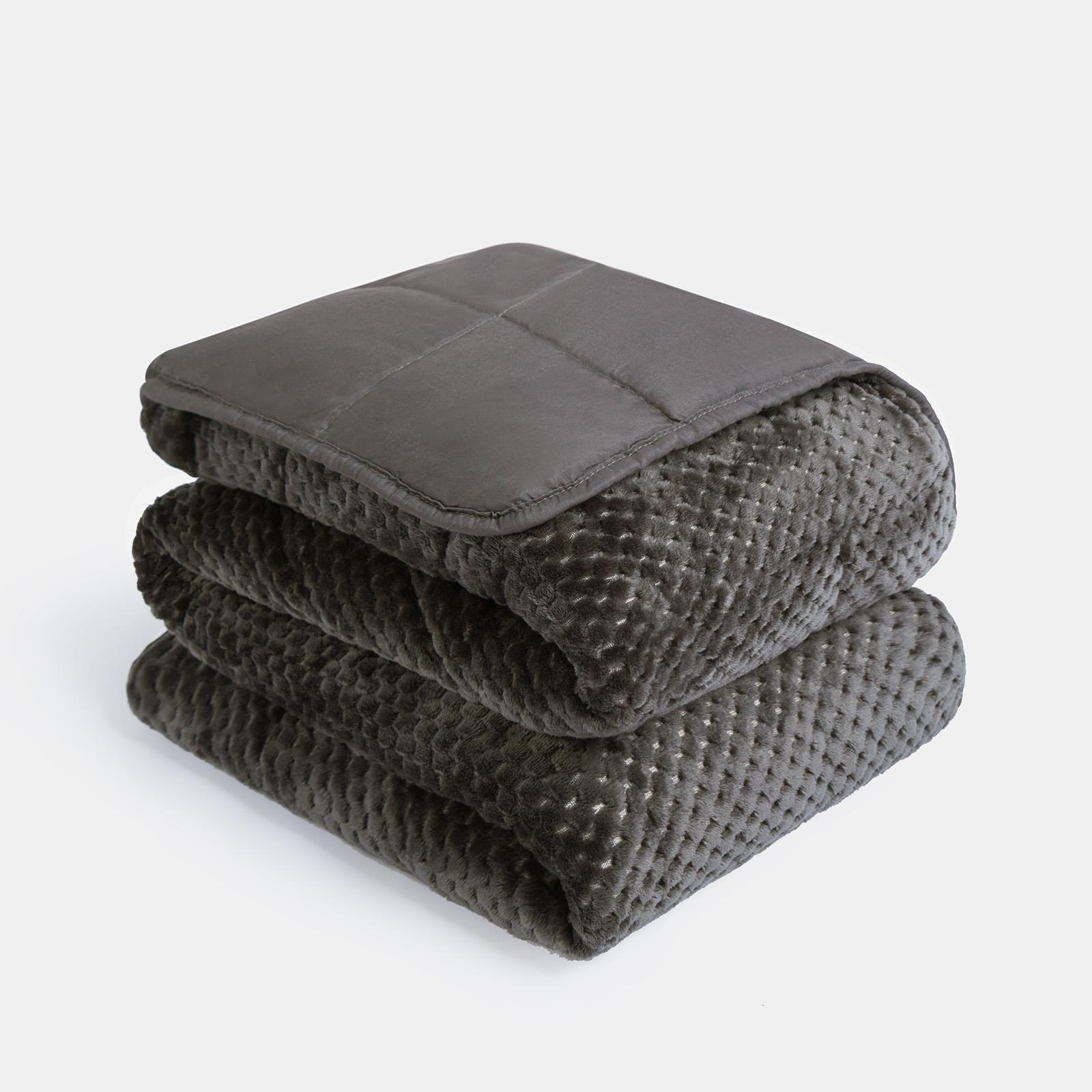 OHS Waffle Fleece Weighted Blanket Sleep Therapy Anxiety Super Soft Bed Throw