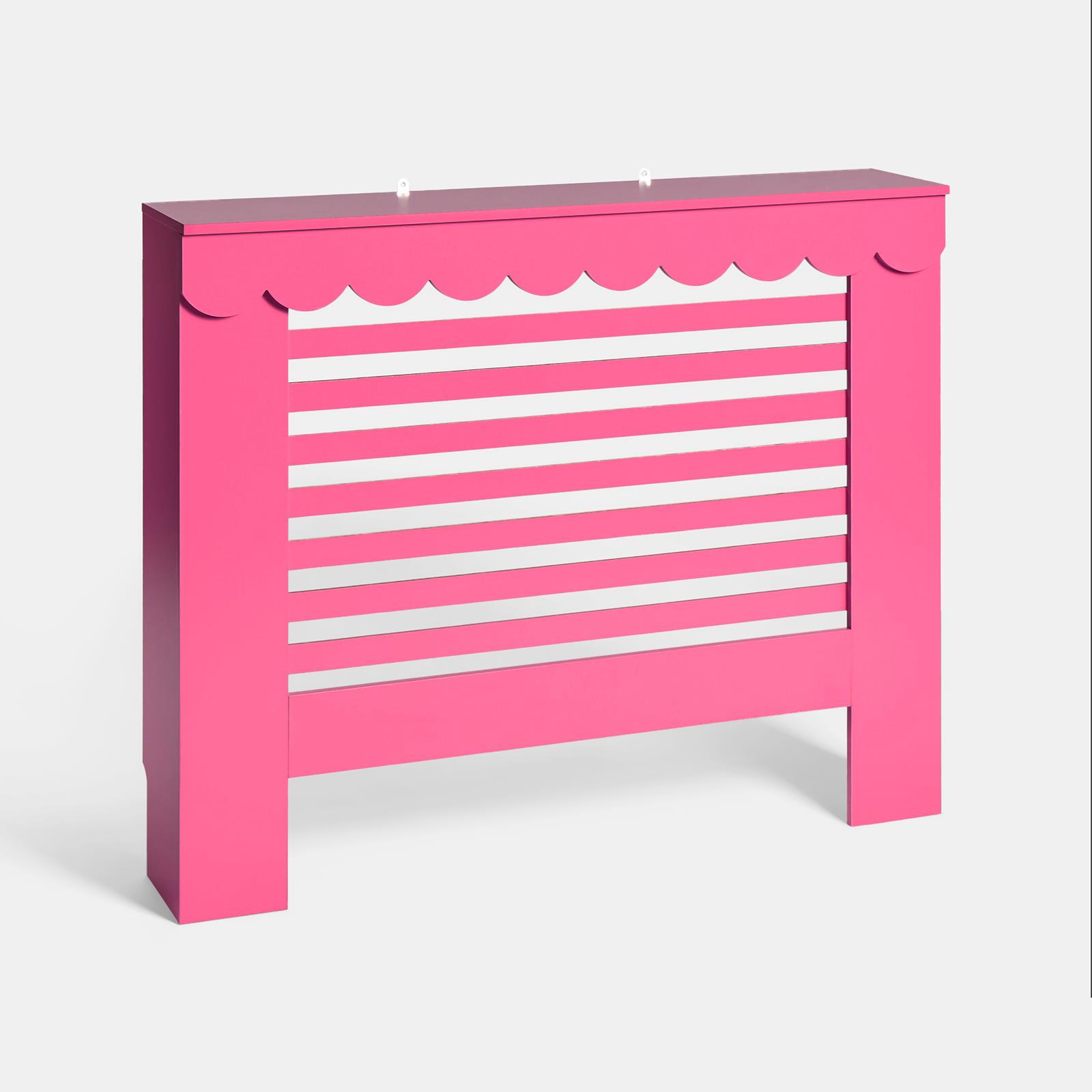 OHS Scallop Radiator Cover Engineered Wood Modern Side Board Cabinet Shelf