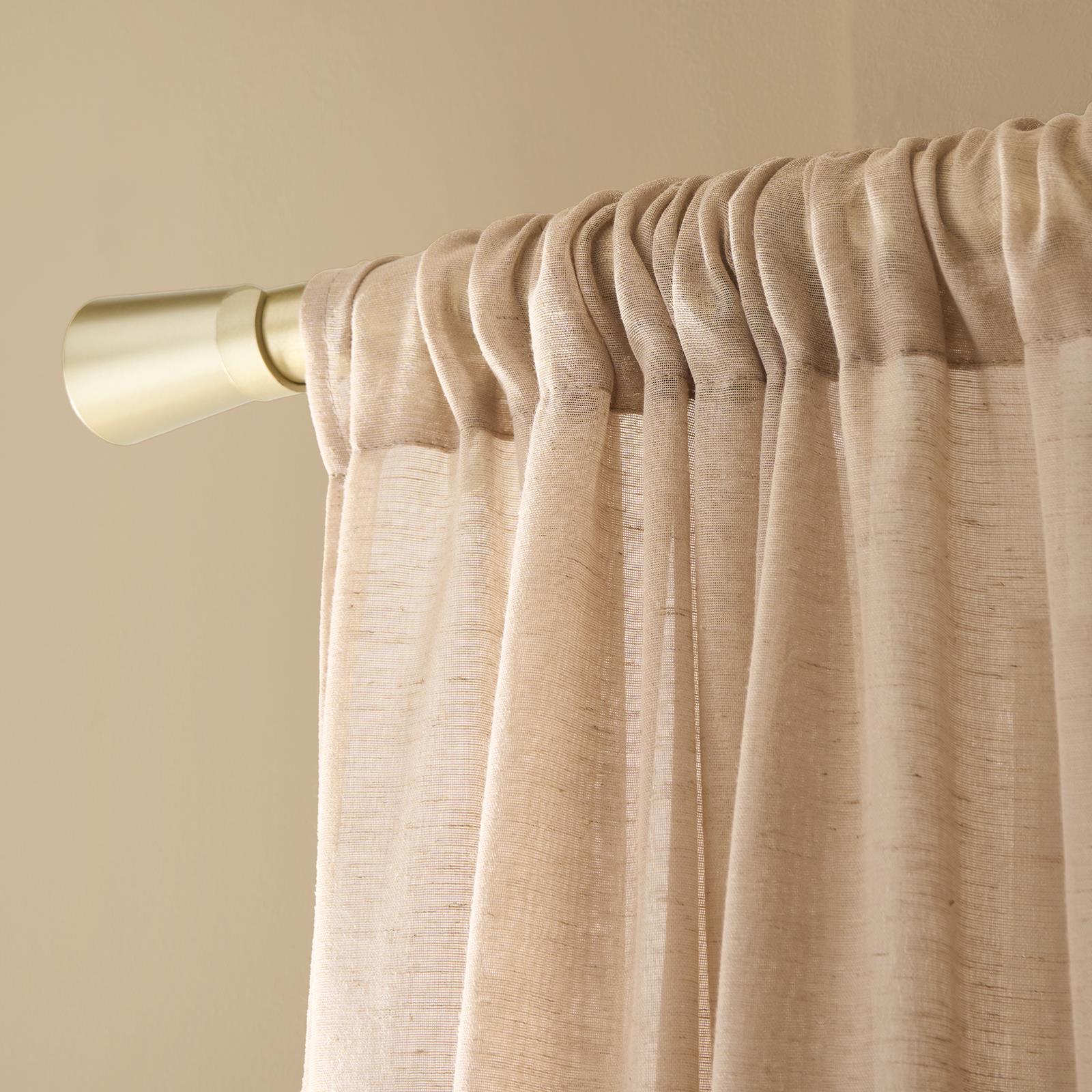 OHS Linen Look Voile Net Curtains 2 Panels Rod Slot Top Pair Home Set 55x87