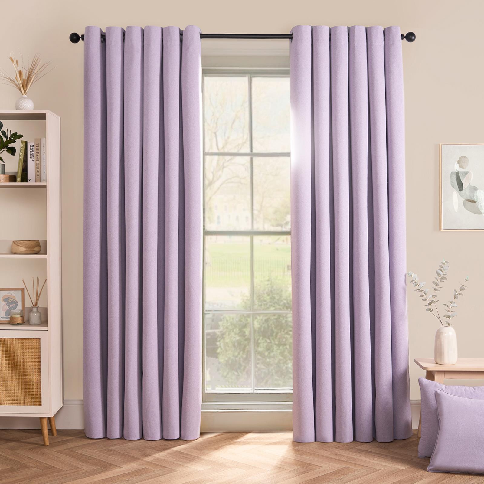 Pair of Eyelet Blackout Curtains Woven Ready Made Ring Top Thermal Texture Thick - Picture 28 of 48