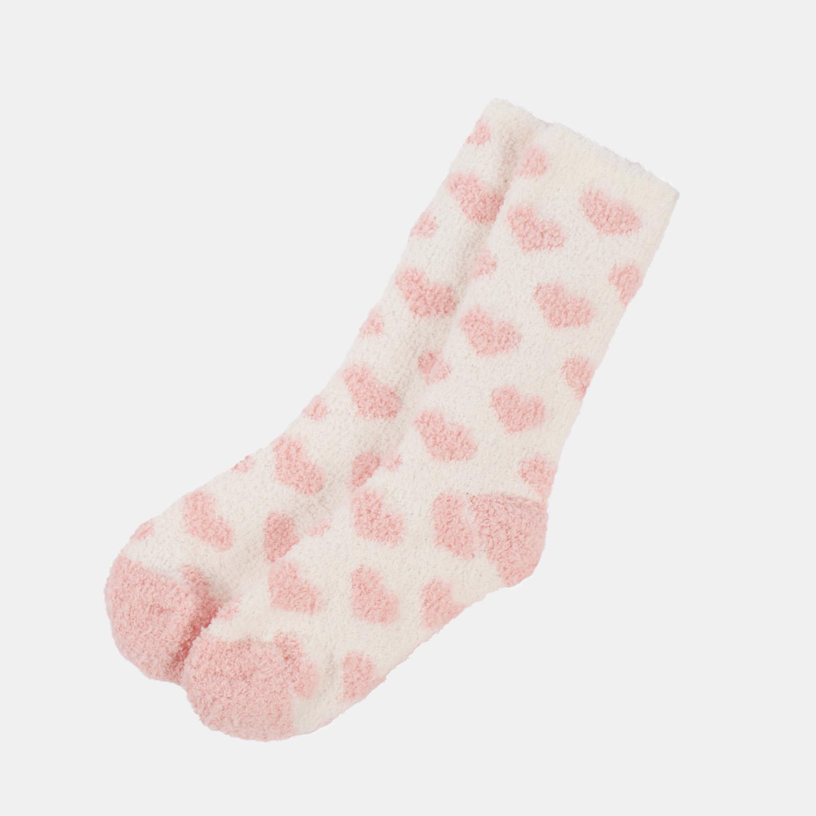 OHS Fluffy Bed Socks Ladies 3 Pairs Winter Fleece Heart Slipper Soft Warm Gift