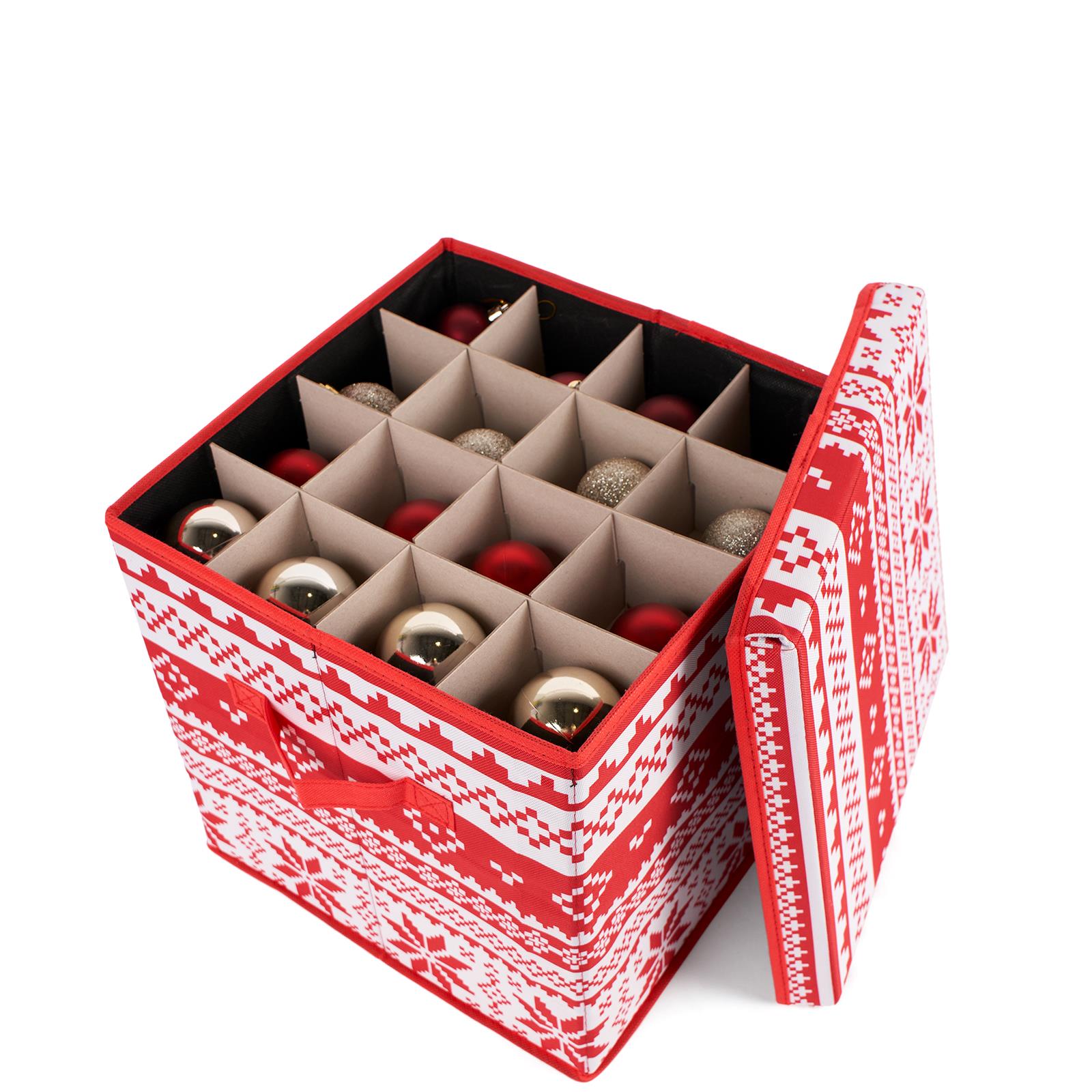 OHS Christmas Bauble Storage Box Festive Decoration Organiser Cube 64 Slots
