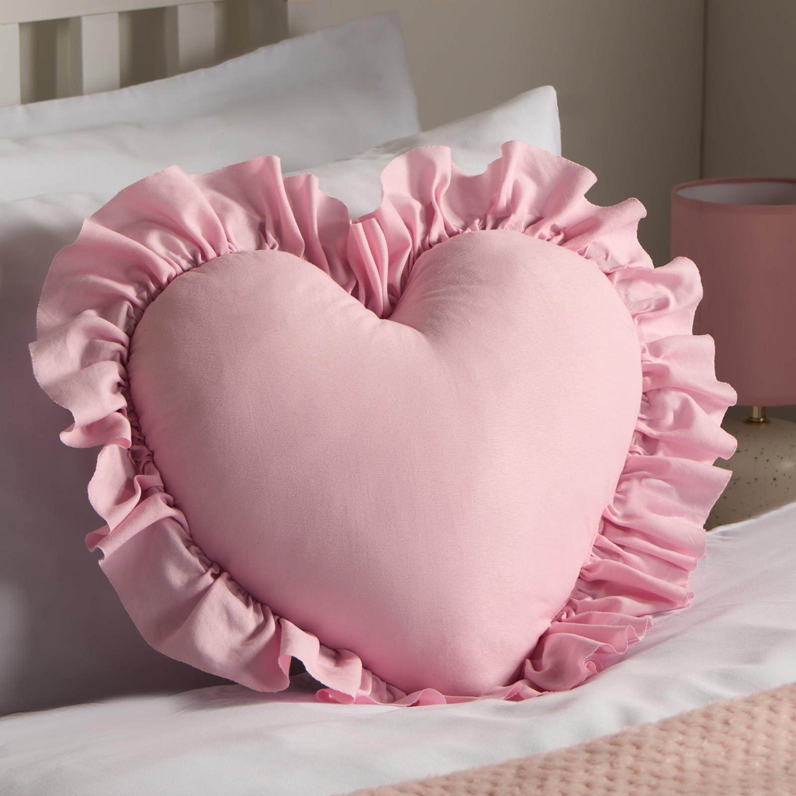 Heart Filled Cushion Plump Bedroom Scatter Pillow Valentines Frill Chair Sofa