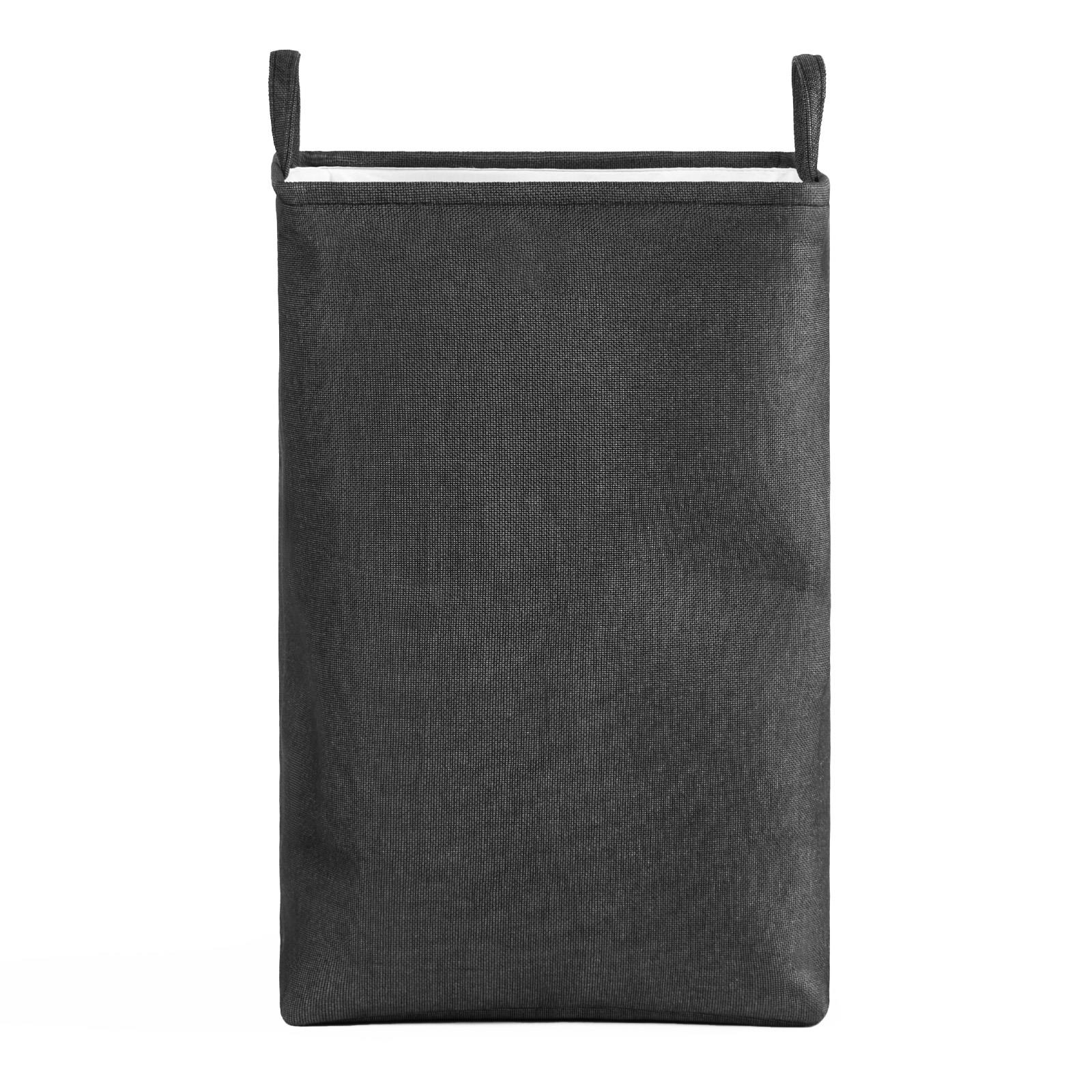 Laundry Basket Bag Foldable Drawstring Clothes Bin Organiser Faux Linen Handles