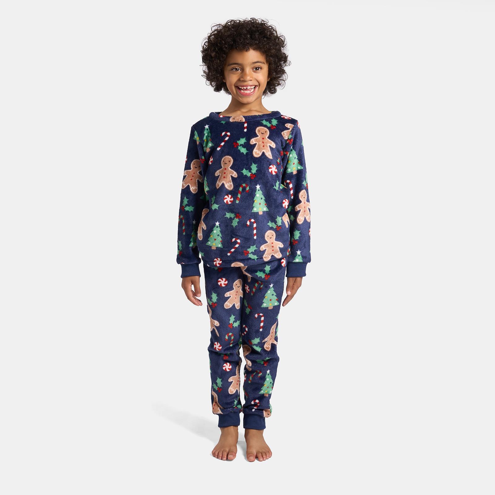 OHS Print Pyjama Set Pull Over Soft Fleece Kids Winter Loungewear Nightwear