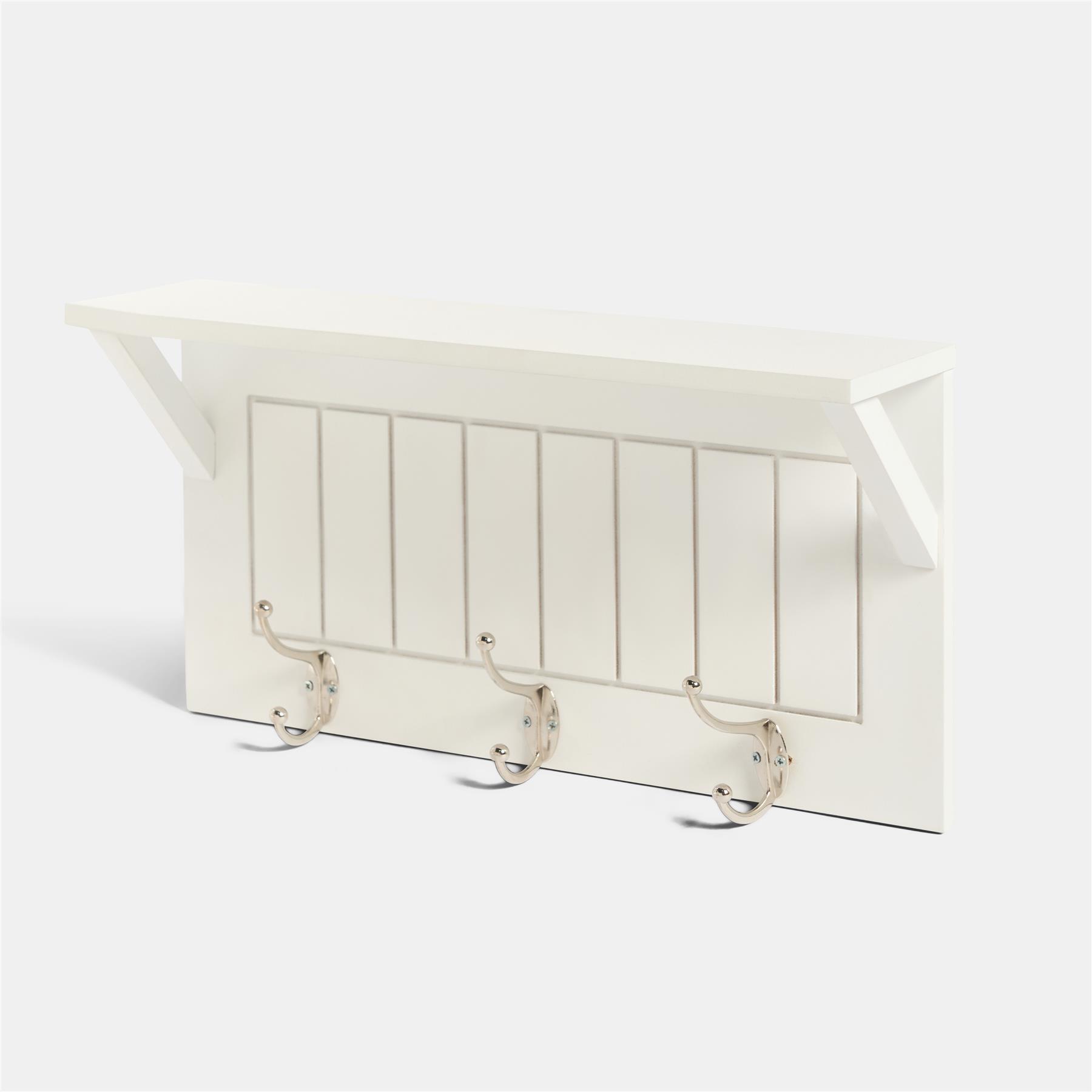 OHS Coat Rack Wall Mounted Shelf Engineered Wood Floating Display Unit