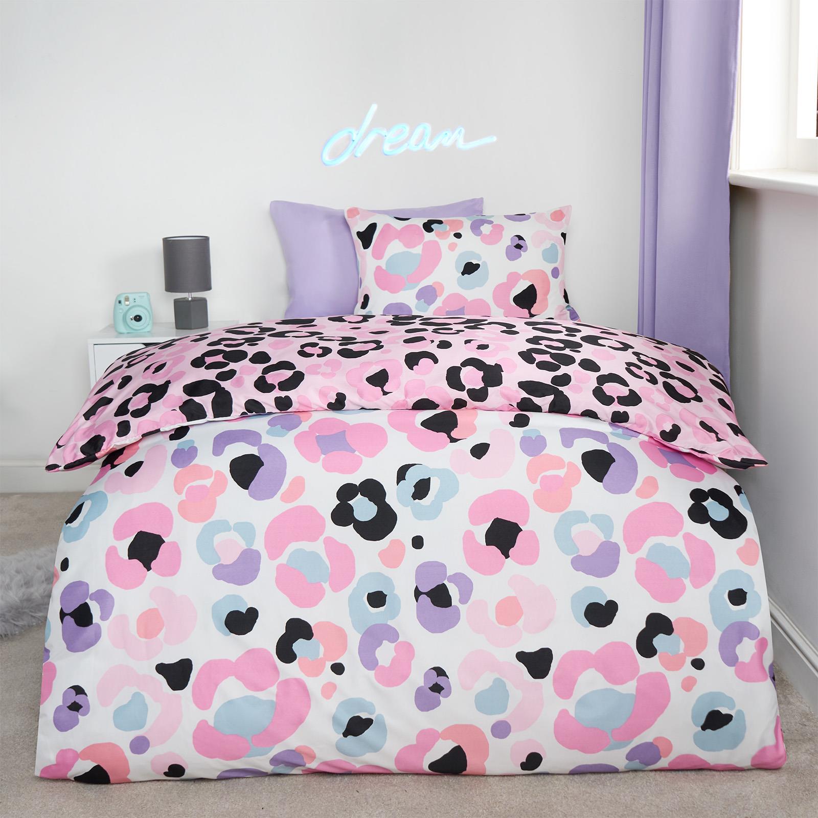 Leopard Reversible Duvet Cover Set Soft Quilt with Pillowcases Animal Bedding