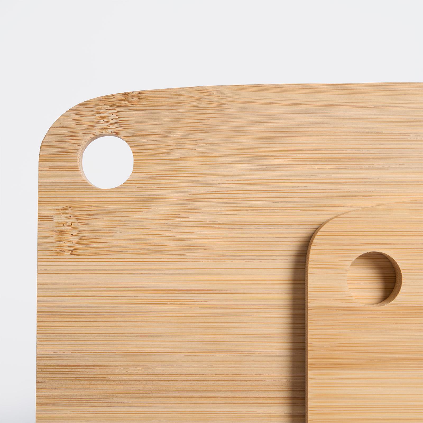 OHS Bamboo Cutting Board Set of 3 Natural Chopping Serving Platter Non-Slip