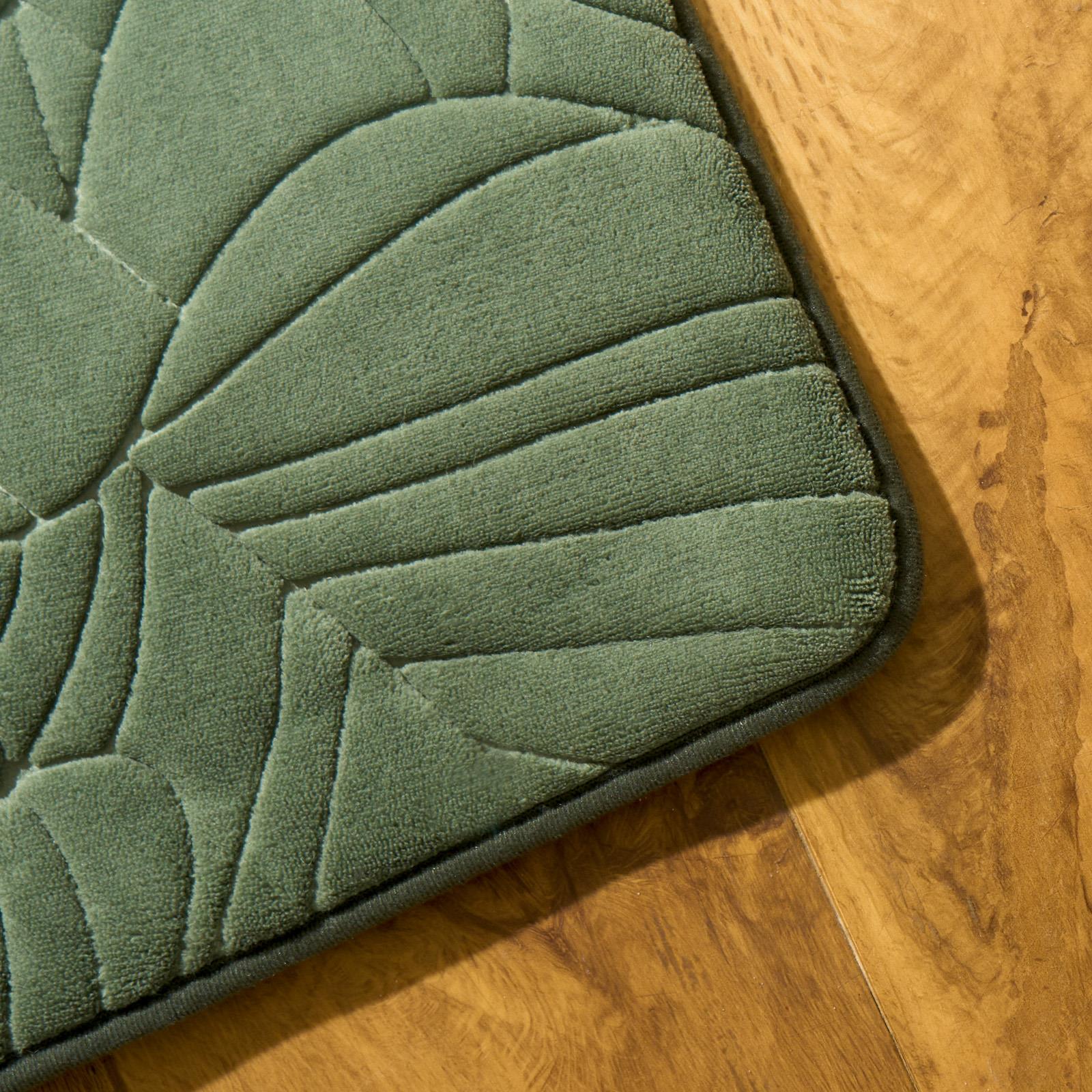 Leaf Bath Mat Bathroom Shower Non-Slip Toilet Memory Foam Thick Absorbent Rug