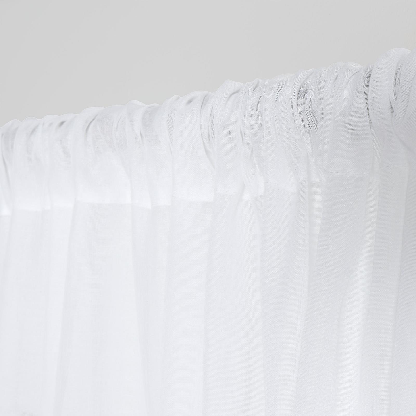 OHS Linen Look Voile Net Curtains 2 Panels Rod Slot Top Pair Home Set 55x87