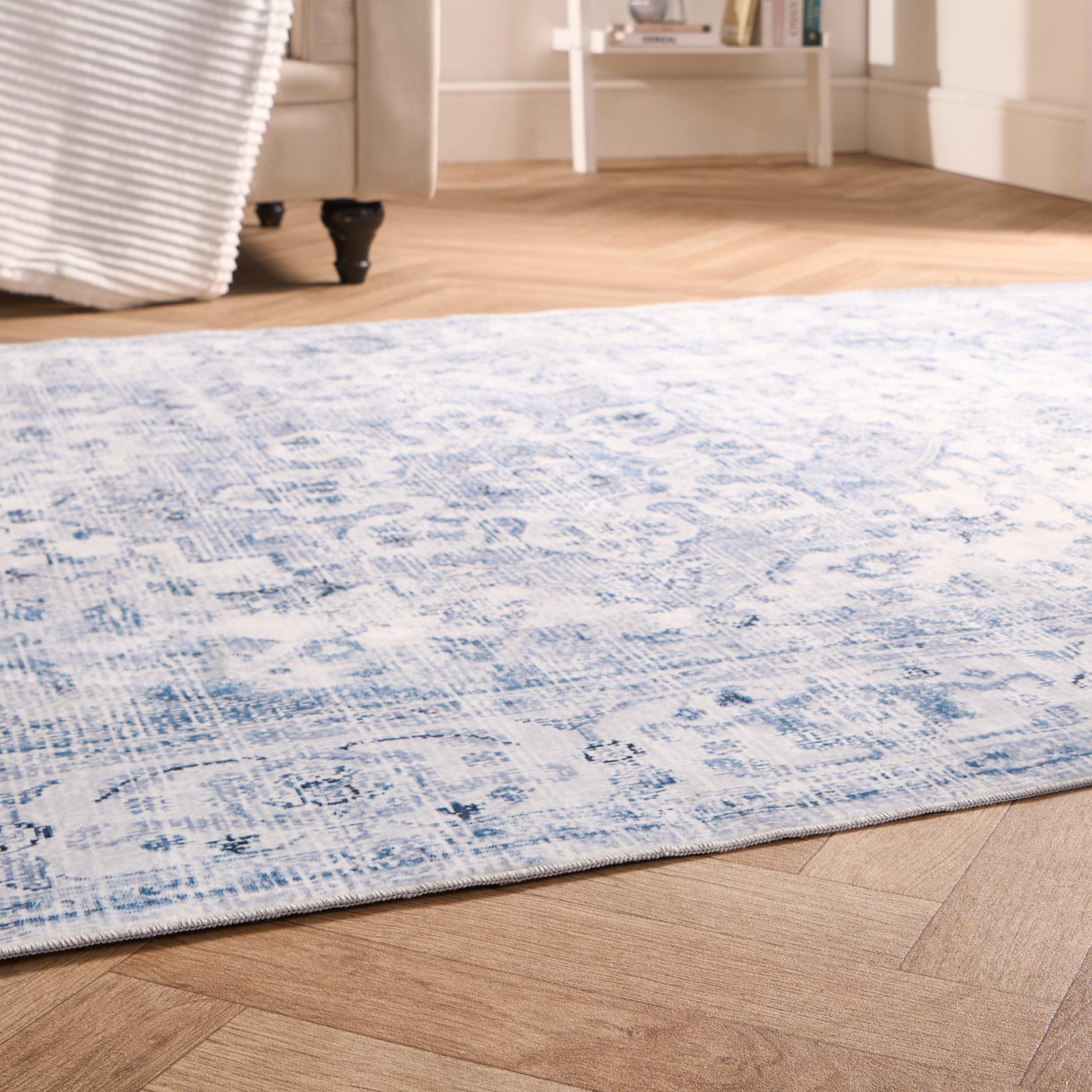 Washable Rug Vintage Living Room Bedroom Decor Non Slip Runners Soft Carpet Mat - Picture 4 of 29