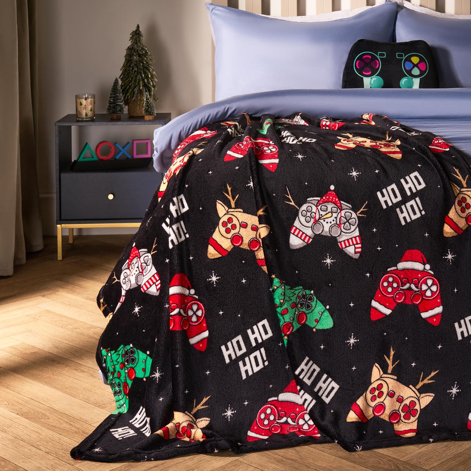 OHS Xmas Flannel Throw Kids Soft Fleece Travel Blanket Winter Thermal Bedspread