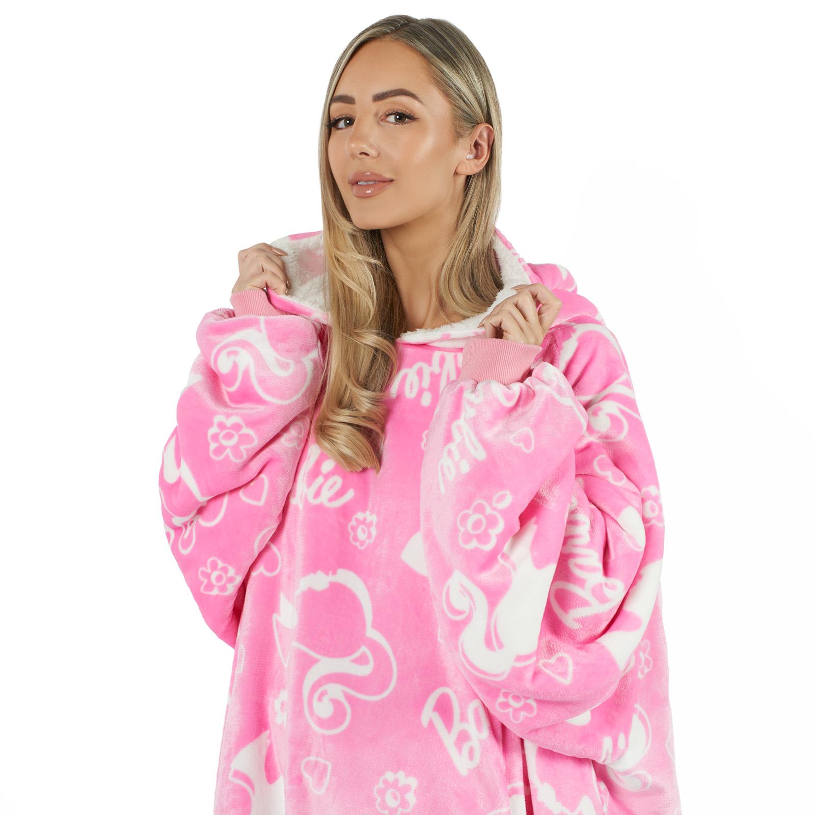 Barbie Hoodie Blanket Oversized Fleece Warm Wearable Throw Jumper Sweatshirt