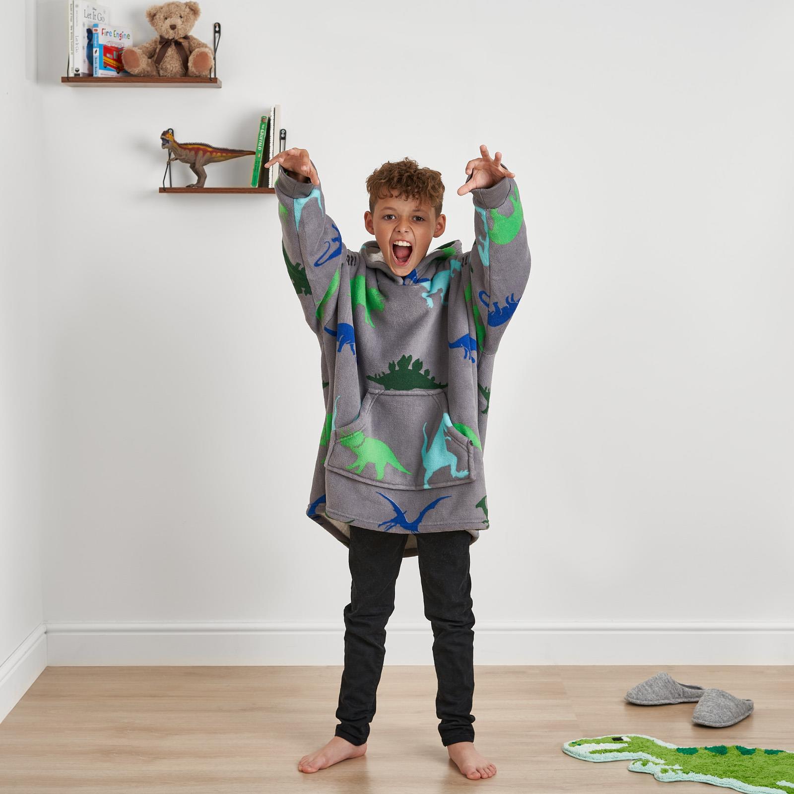 Kids Hoodie Blanket Oversized Sherpa Fleece Jumper Sweatshirt Soft Warm Throw - Picture 29 of 169