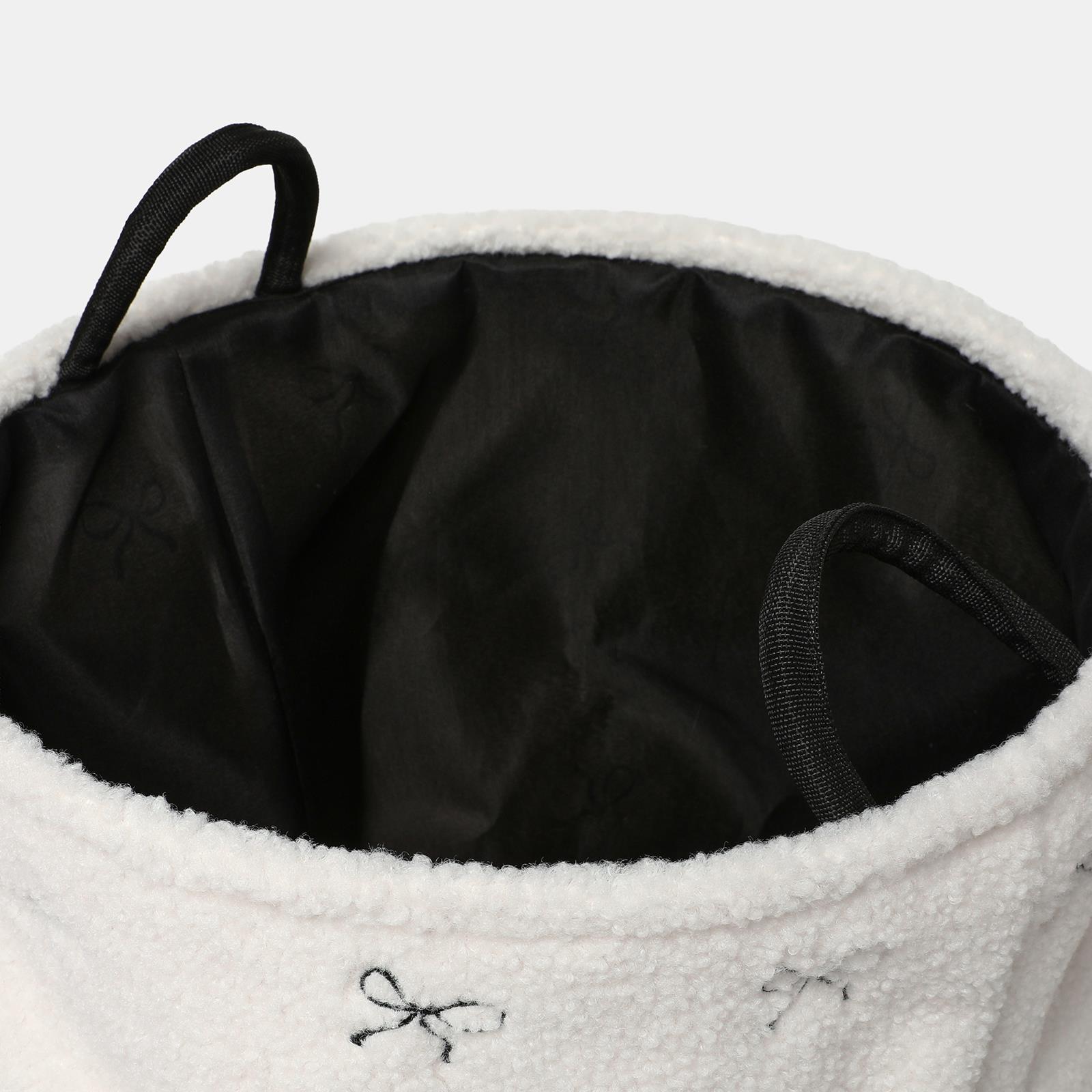 OHS Storage Basket Handles Boucle Fleece Laundry Clothes Organiser