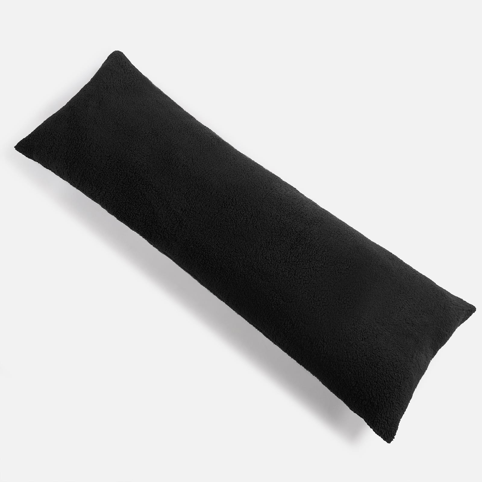 OHS Long Bolster Pillow Teddy Fleece Body Neck Pregnancy Support Cushion