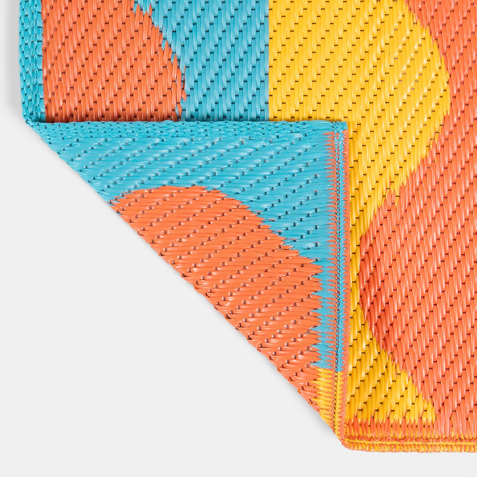 OHS Garden Rug Waved Lines Print Outdoor Waterproof Area Mat Patio Decor